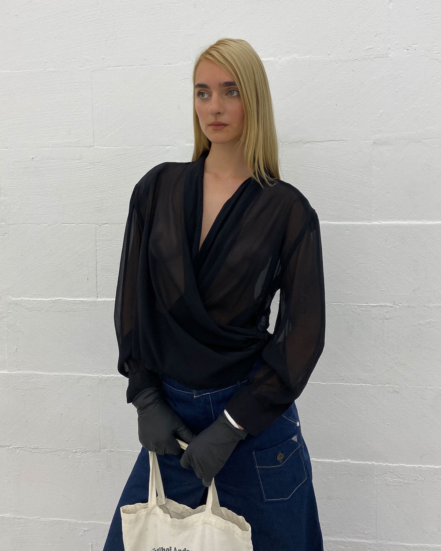 Vintage 1980s Geflügelhof Andreas Hellfritz Tote Bag White