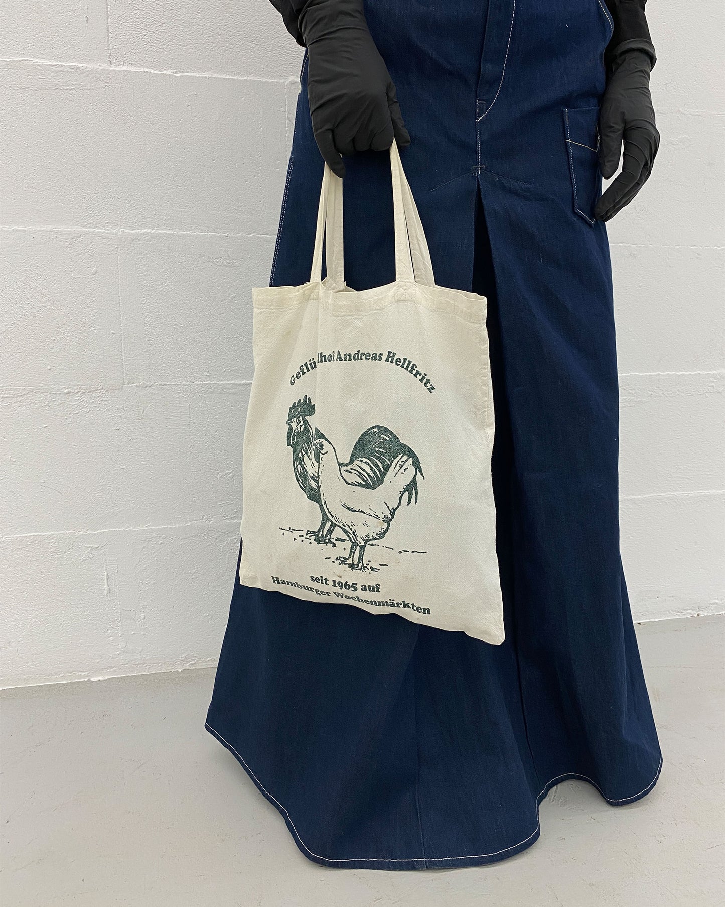 Vintage 1980s Geflügelhof Andreas Hellfritz Tote Bag White