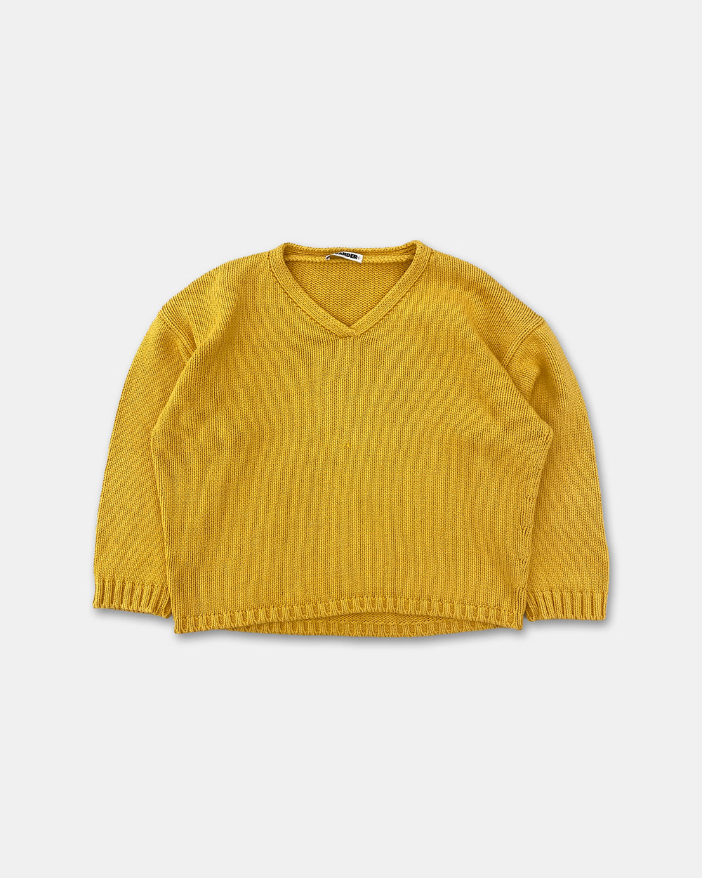 Jil Sander 1980er Übergroßer Baumwoll-Strickpullover Gelb 