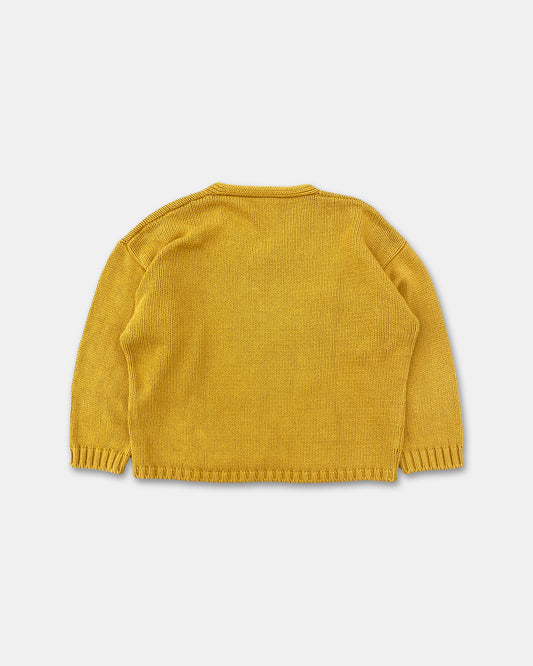 Jil Sander 1980er Übergroßer Baumwoll-Strickpullover Gelb 