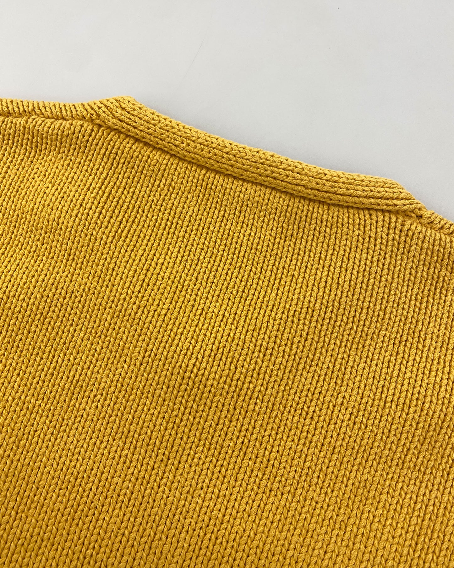 Jil Sander 1980er Übergroßer Baumwoll-Strickpullover Gelb 