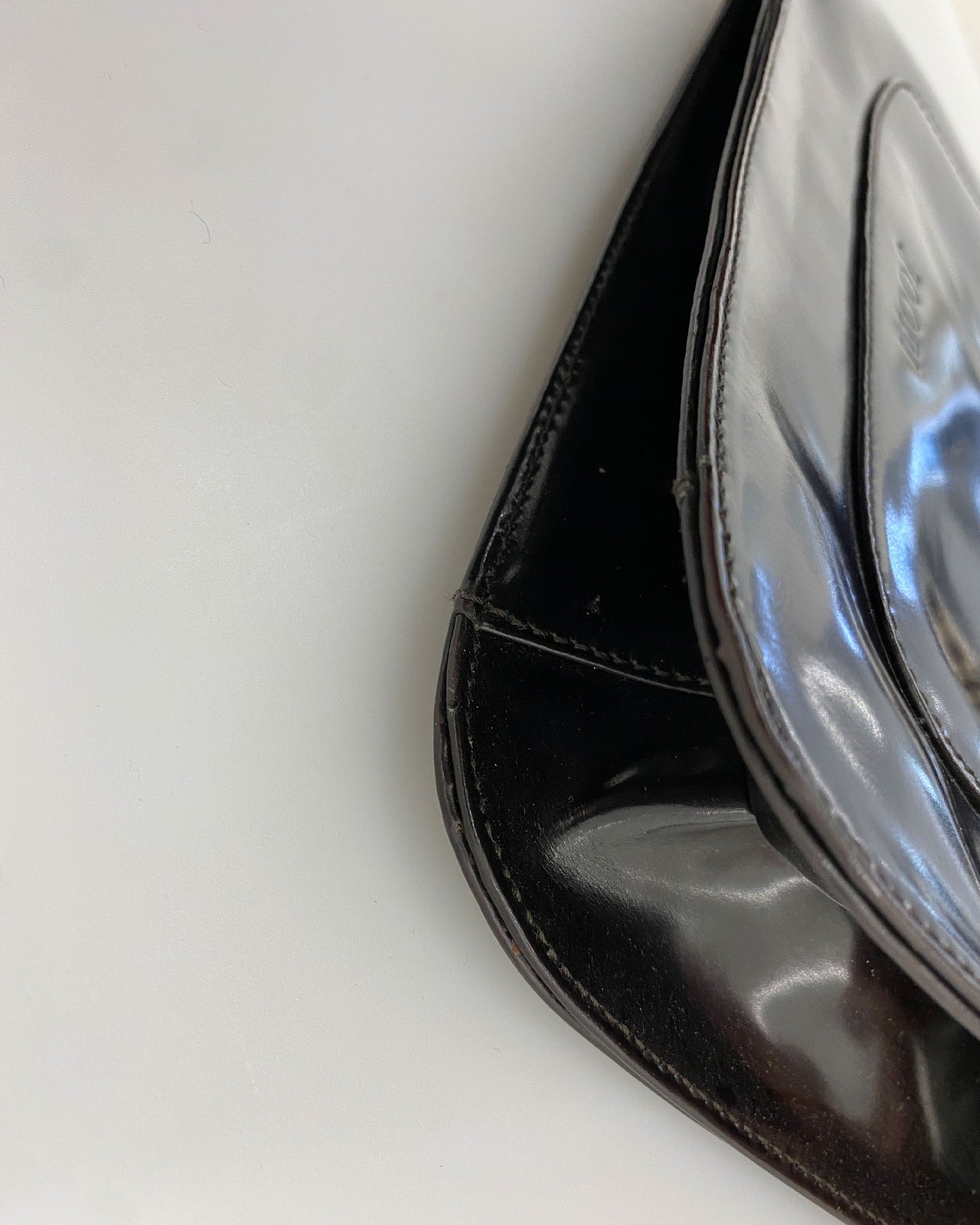 Joop! 2000s Handmade Leather Shoulder Bag Dark Brown