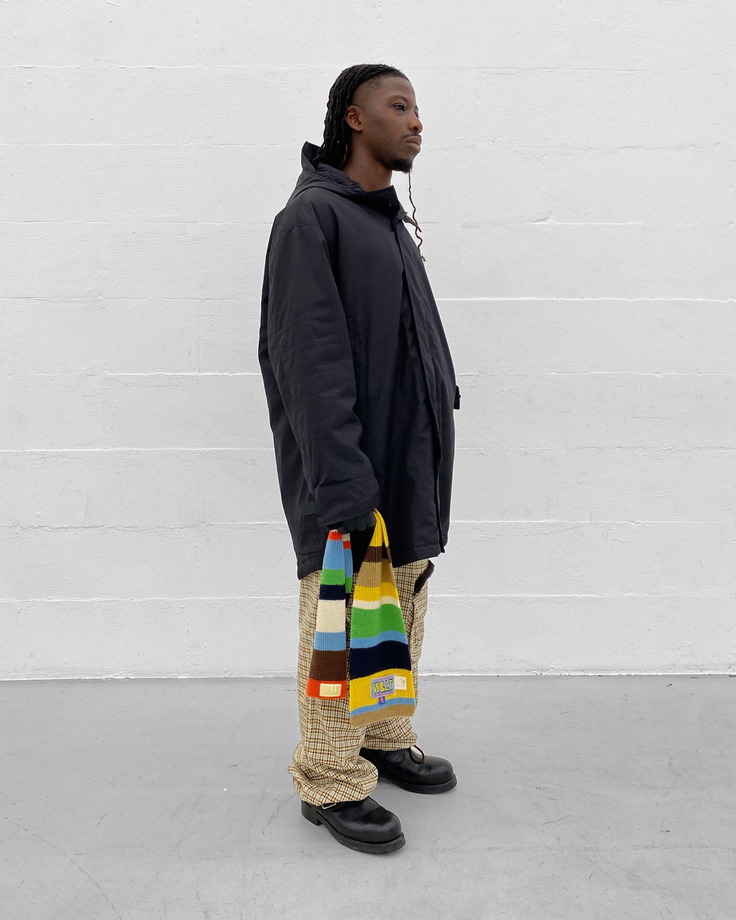 W.&L.T. Walter van Beirendonck 1990s Striped Wool Scarf Multicolor
