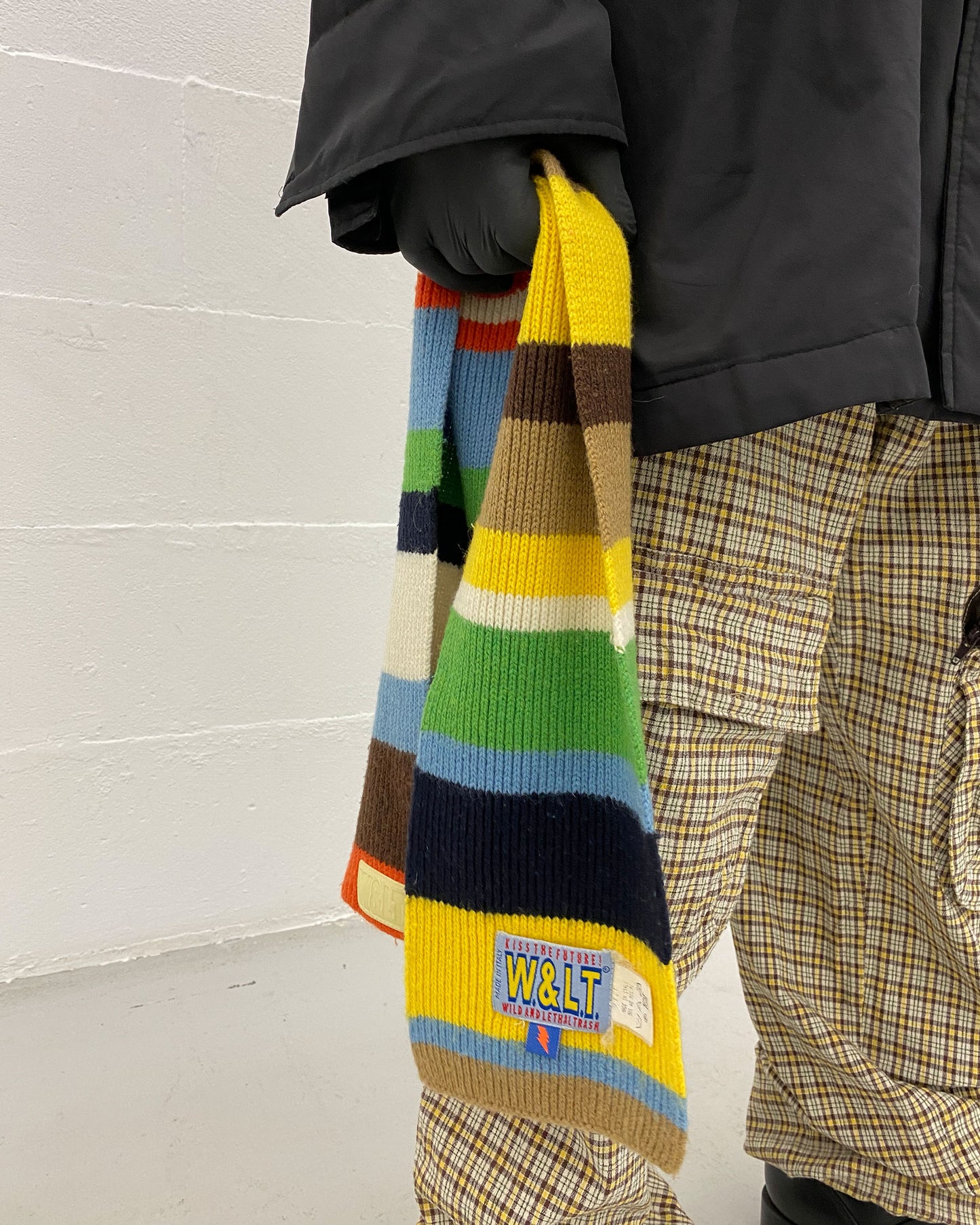 W.&L.T. Walter van Beirendonck 1990s Striped Wool Scarf Multicolor