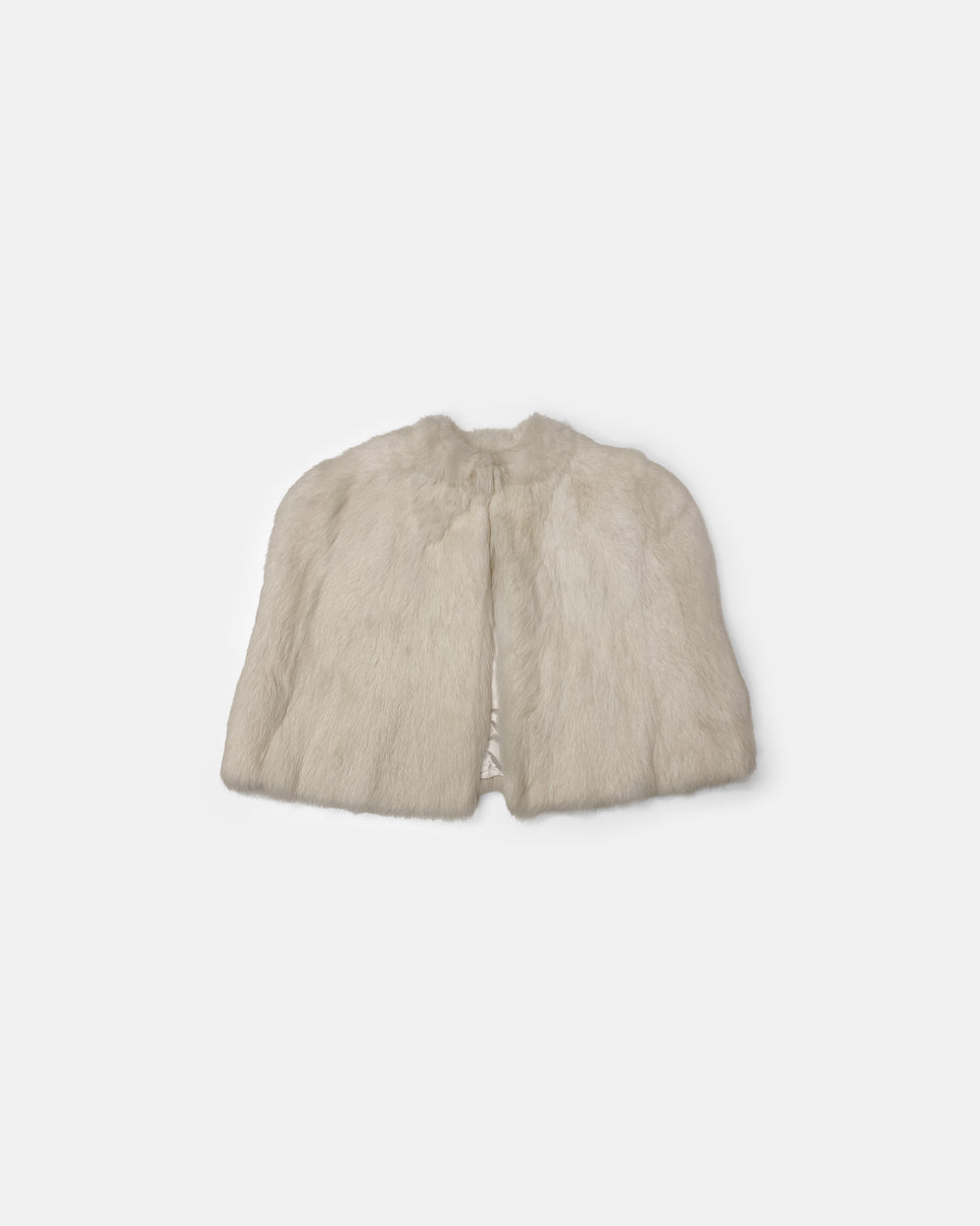 Vintage 1950s Rabbit Fur Cape White