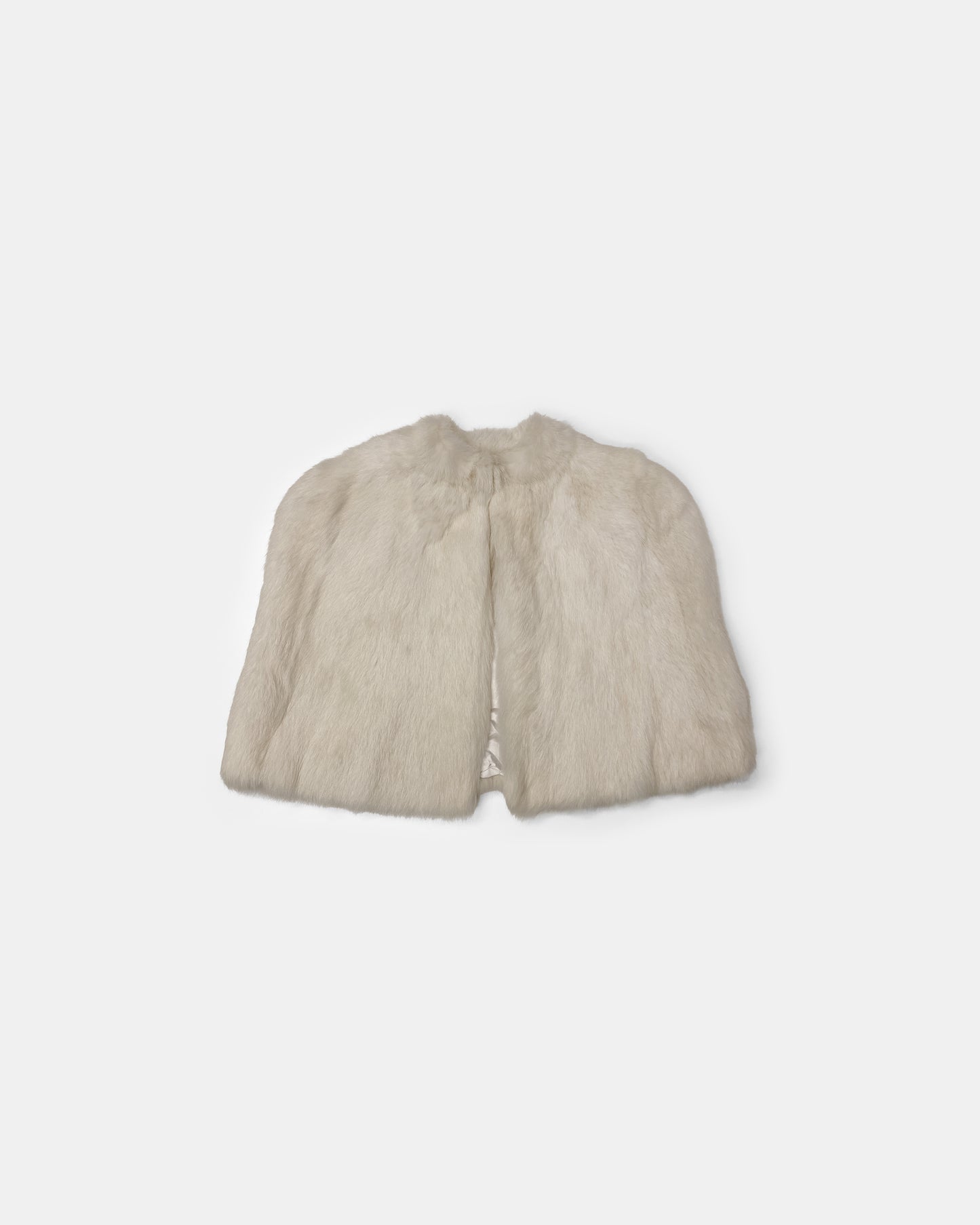 Vintage 1950s Rabbit Fur Cape White