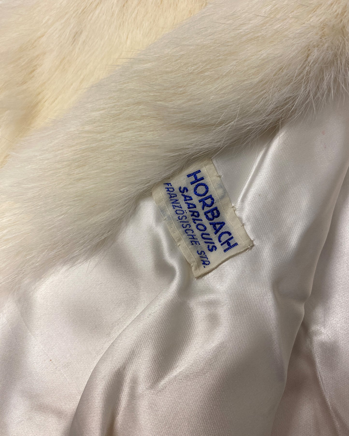 Vintage 1950s Rabbit Fur Cape White