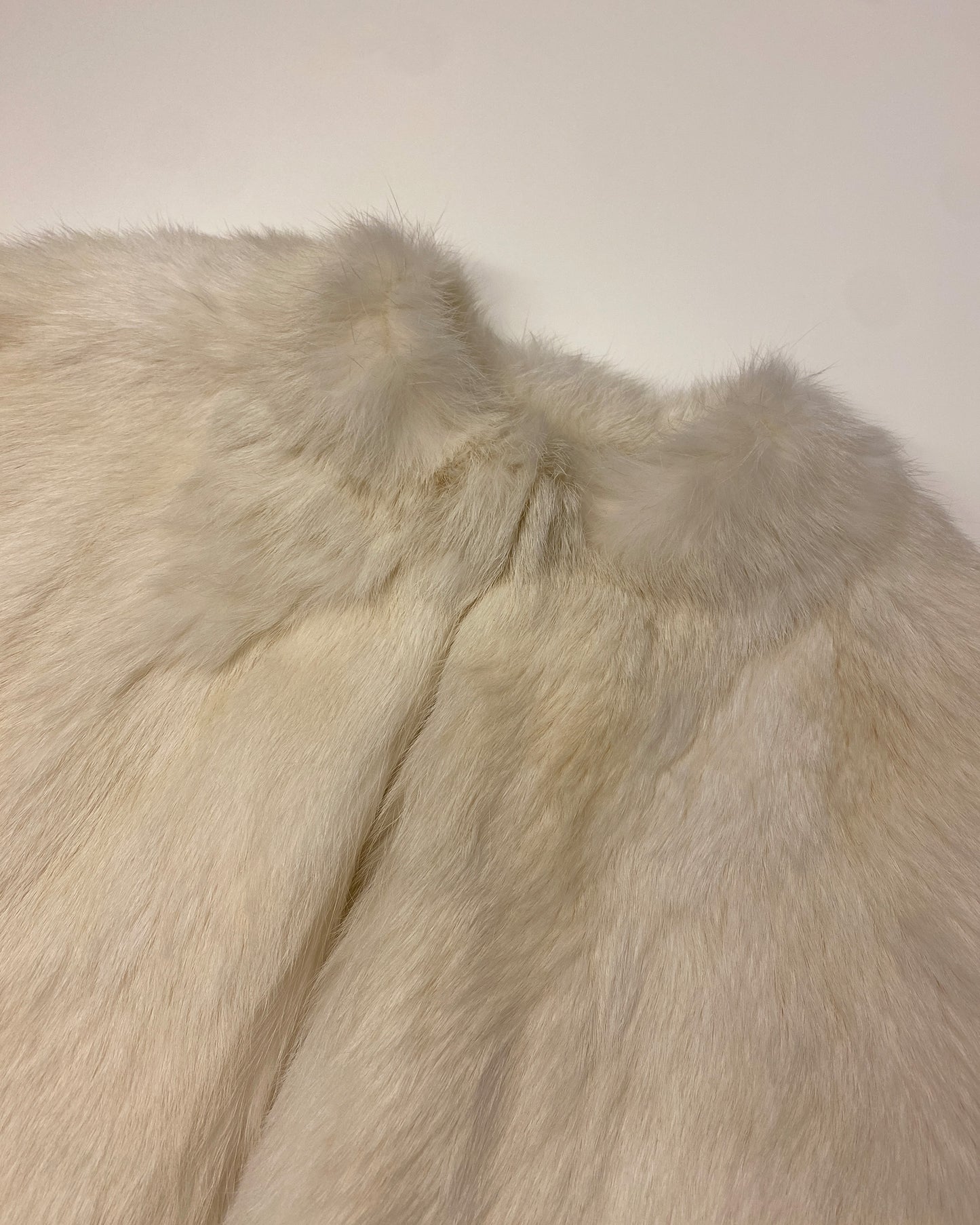 Vintage 1950s Rabbit Fur Cape White