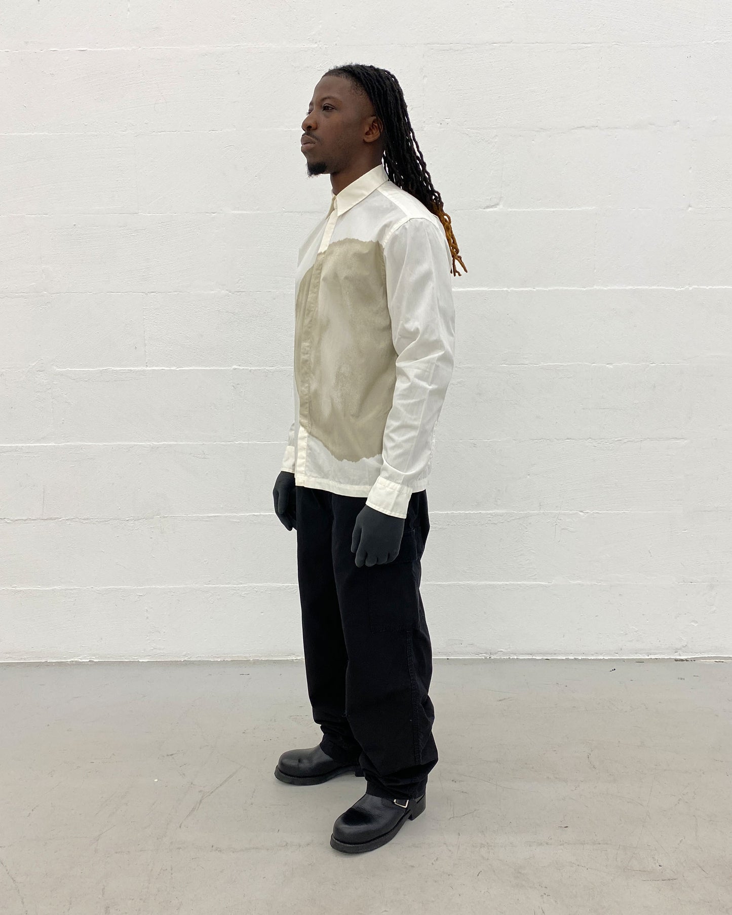 Kenzo Homme 1990s Big Stain Shirt White