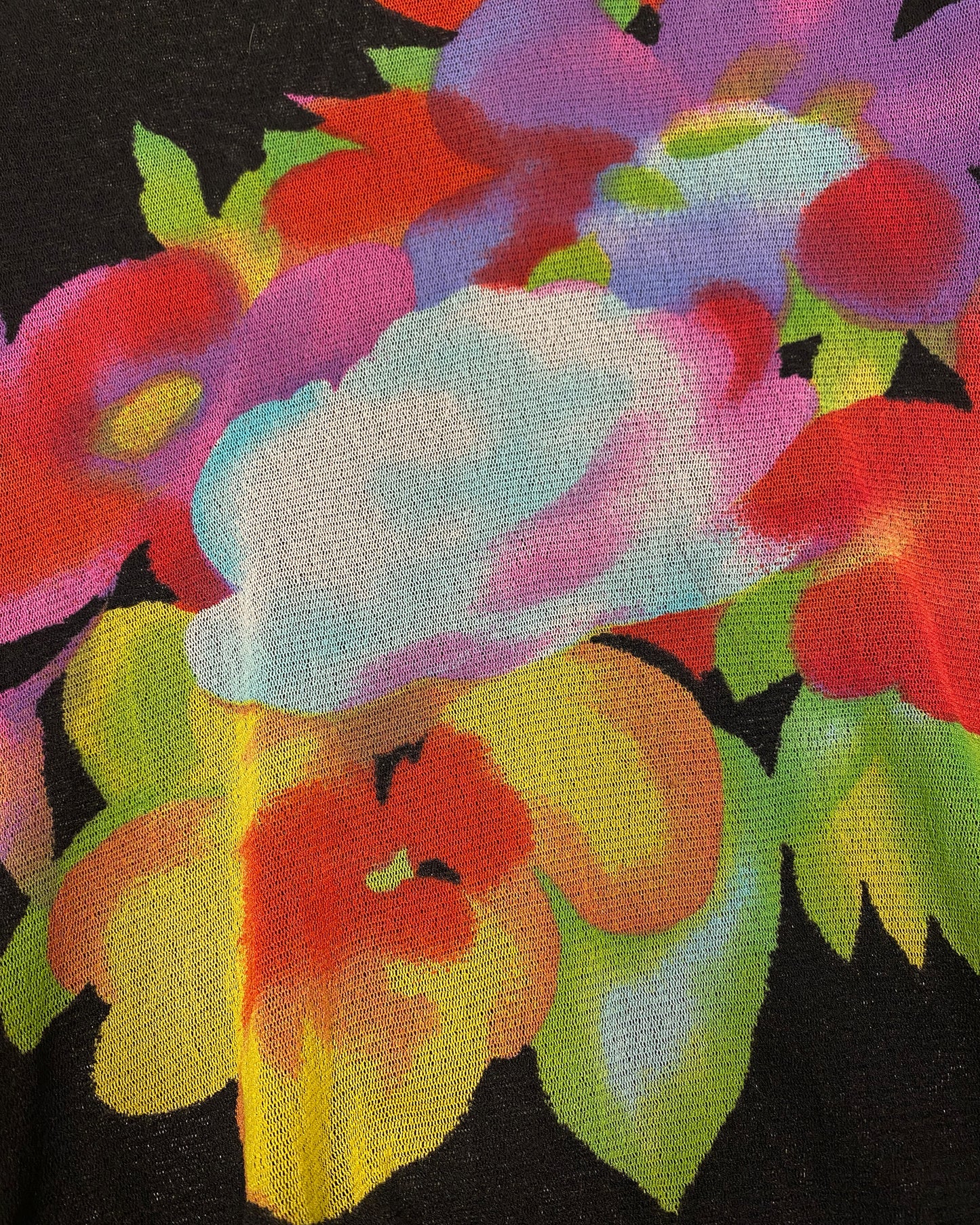 Kenzo Jungle 1980s Flower Mesh Longsleeve Top Black