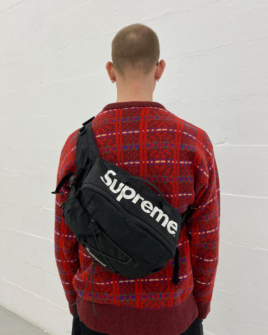 Supreme SS2017 Ripstop Taillen-Umhängetasche Schwarz 