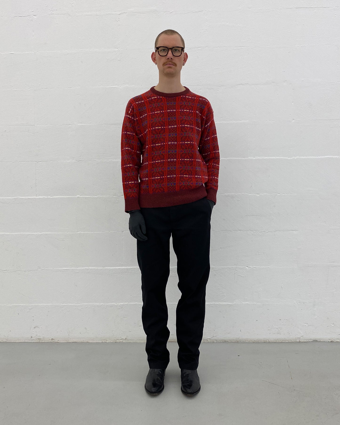 Kenzo 1980er Wollstrickpullover Rot 