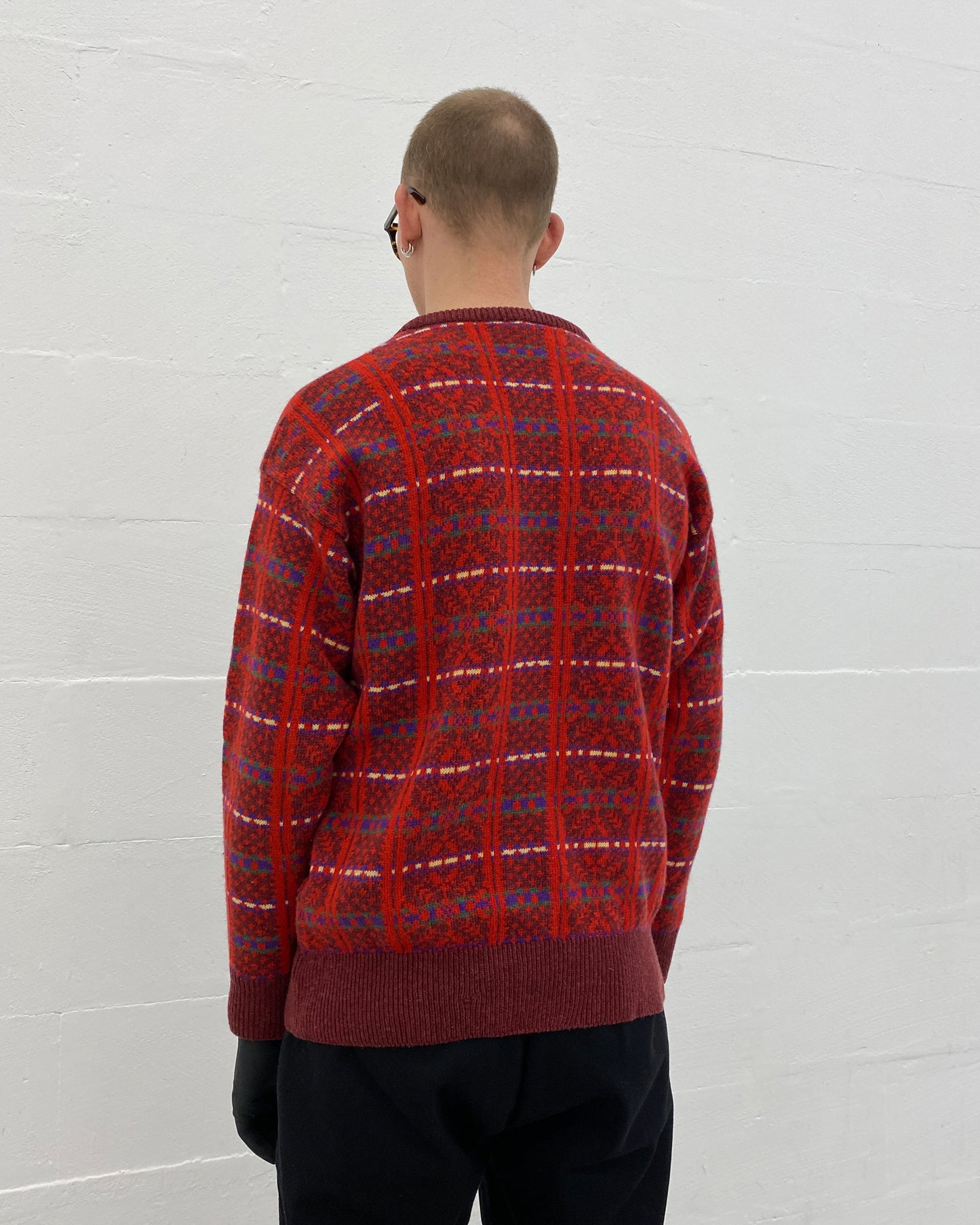 Kenzo 1980er Wollstrickpullover Rot 