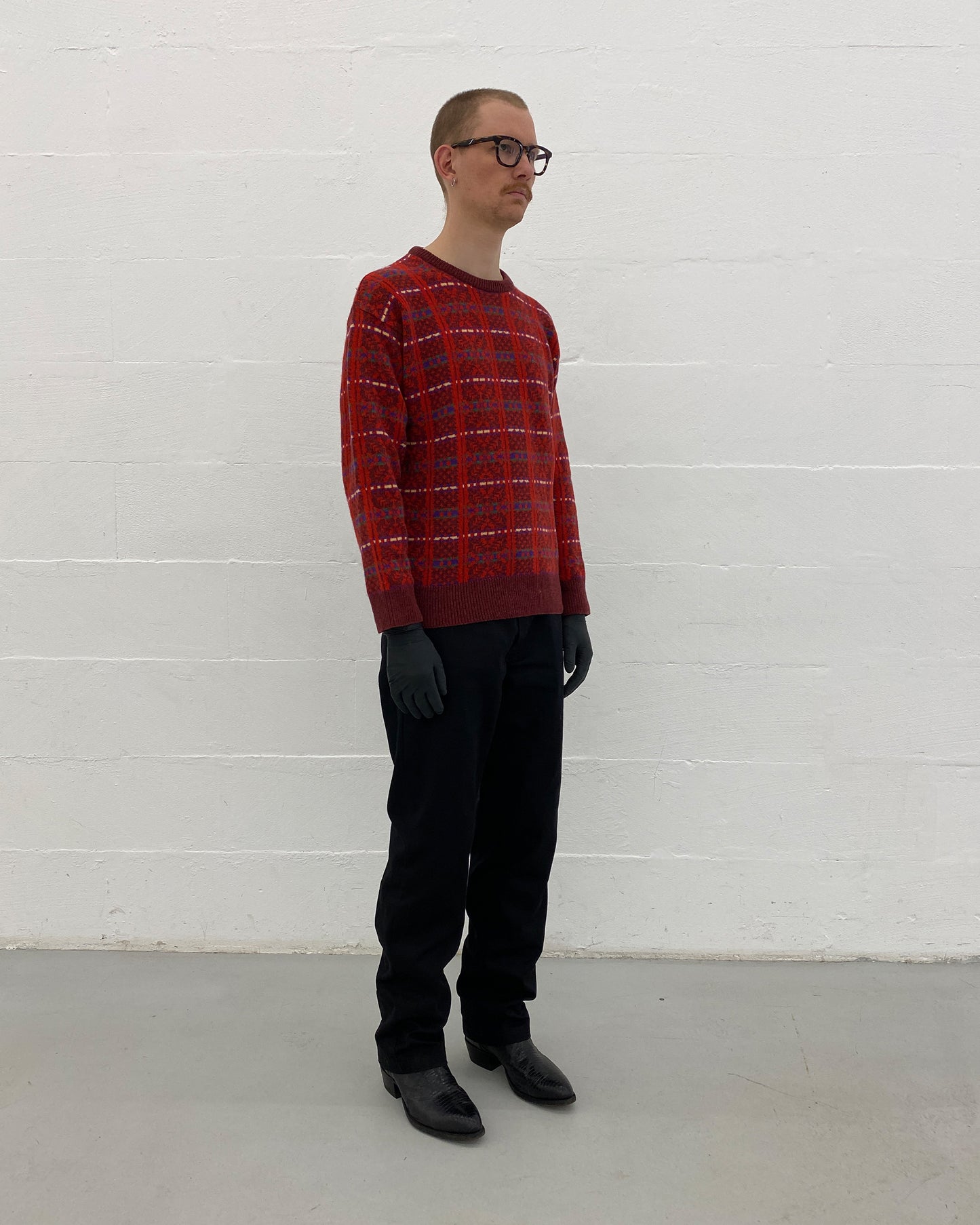 Kenzo 1980er Wollstrickpullover Rot 