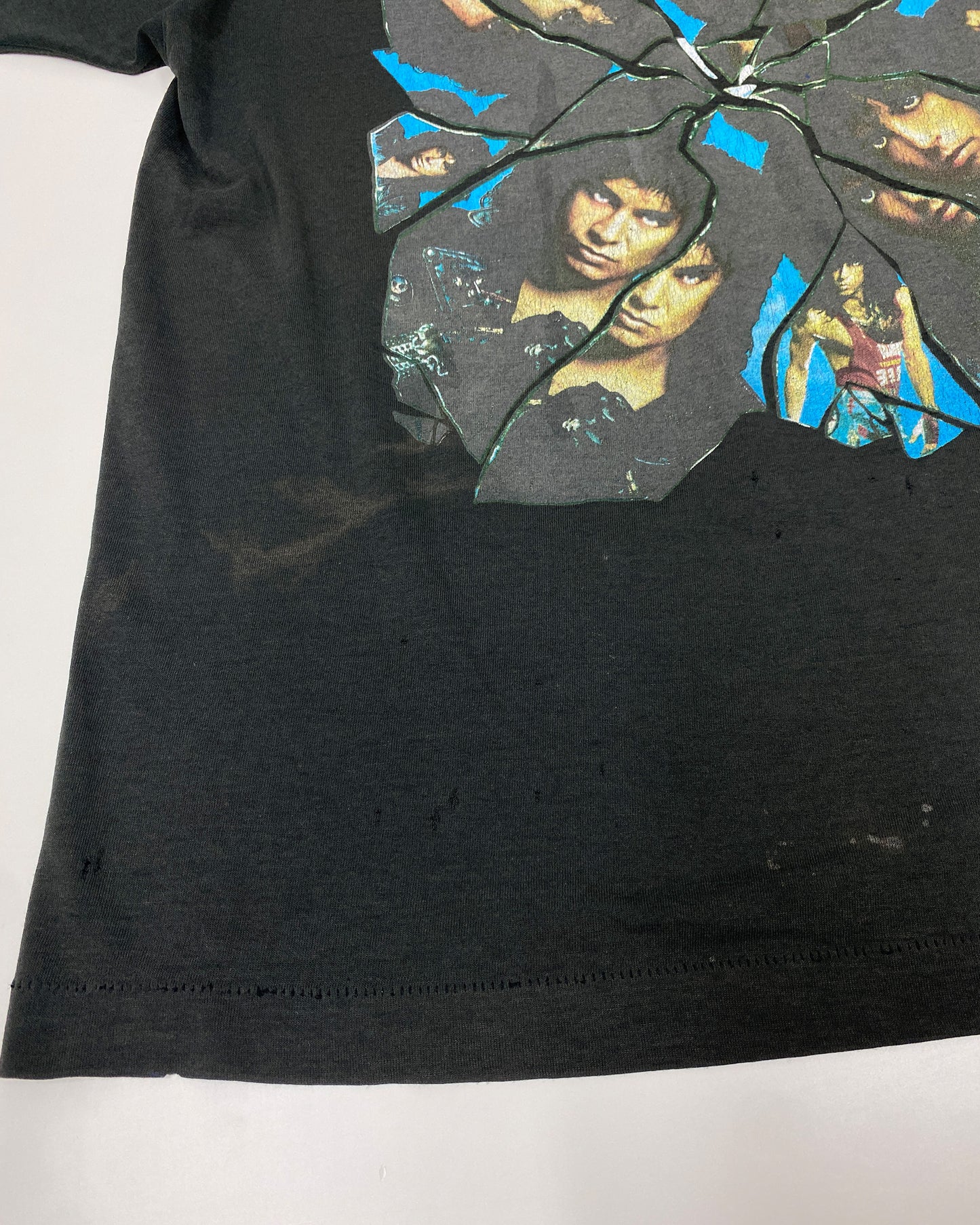 Vintage 1988 Kiss Crazy Nights Album Single Stitched Band T-Shirt Faded Black