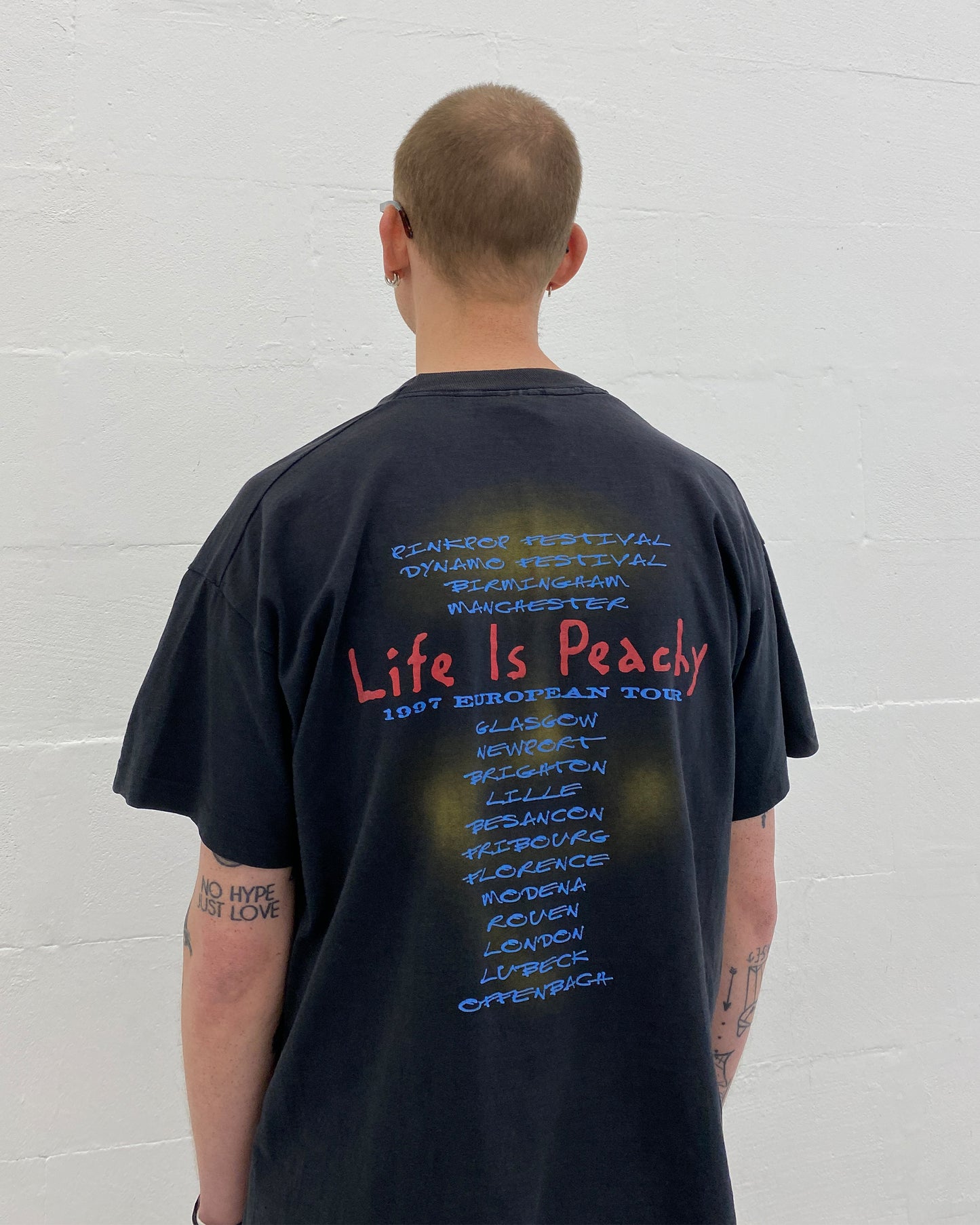 Korn 1997 Life Is Peachy Tour Band Einzelstich T-Shirt Schwarz 