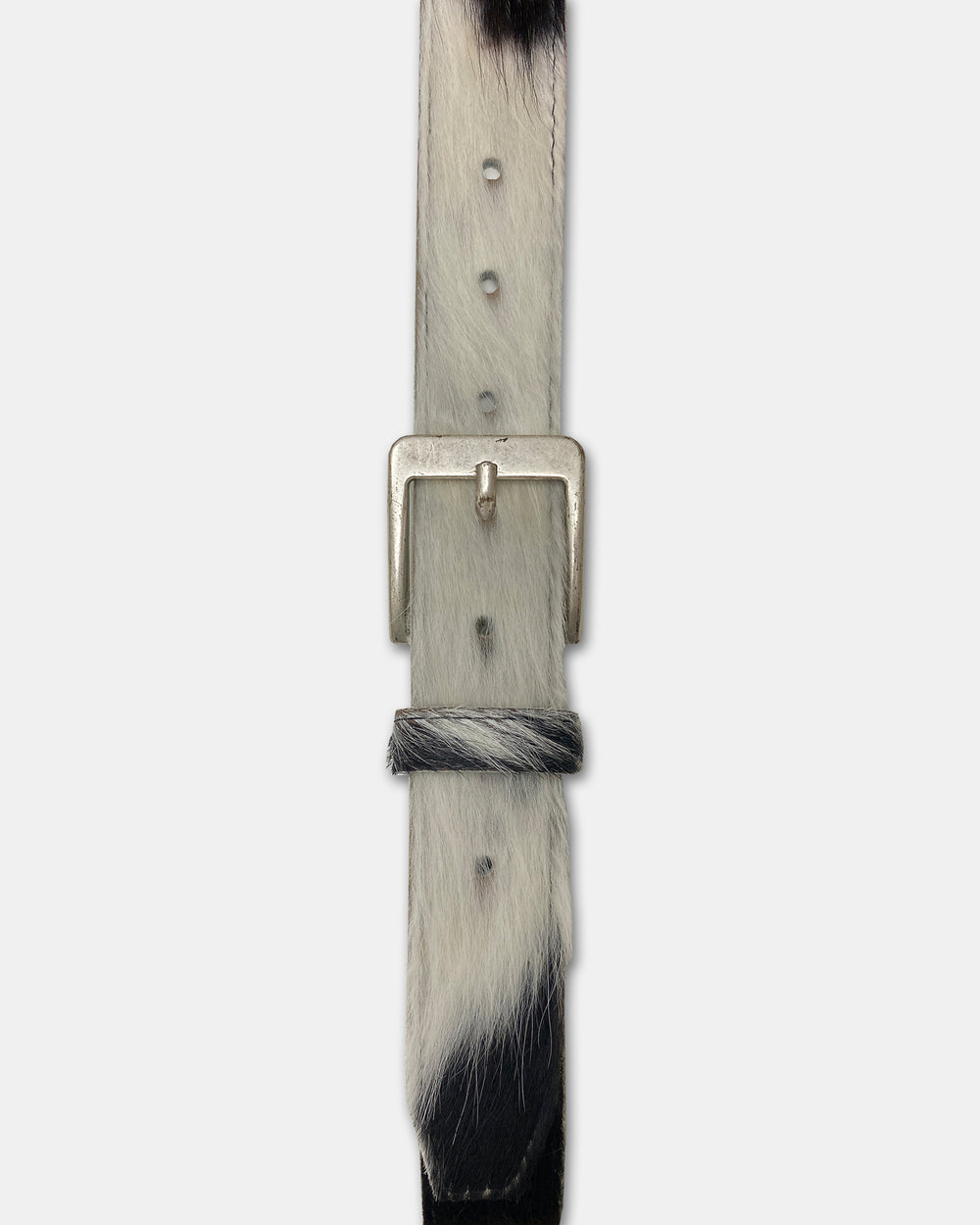Van Buren Bolsward 2010s Cow Fur Belt White Black