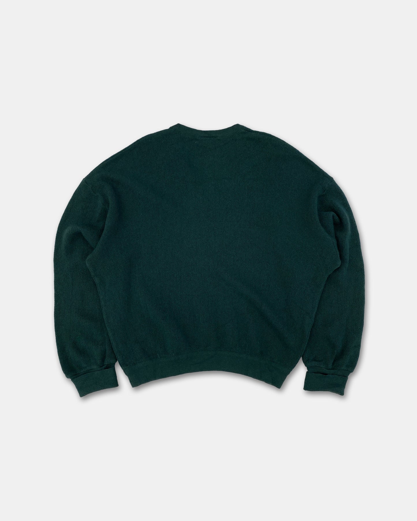 Lacoste 1980s V-Neck Wool Knit Sweater Dark Green