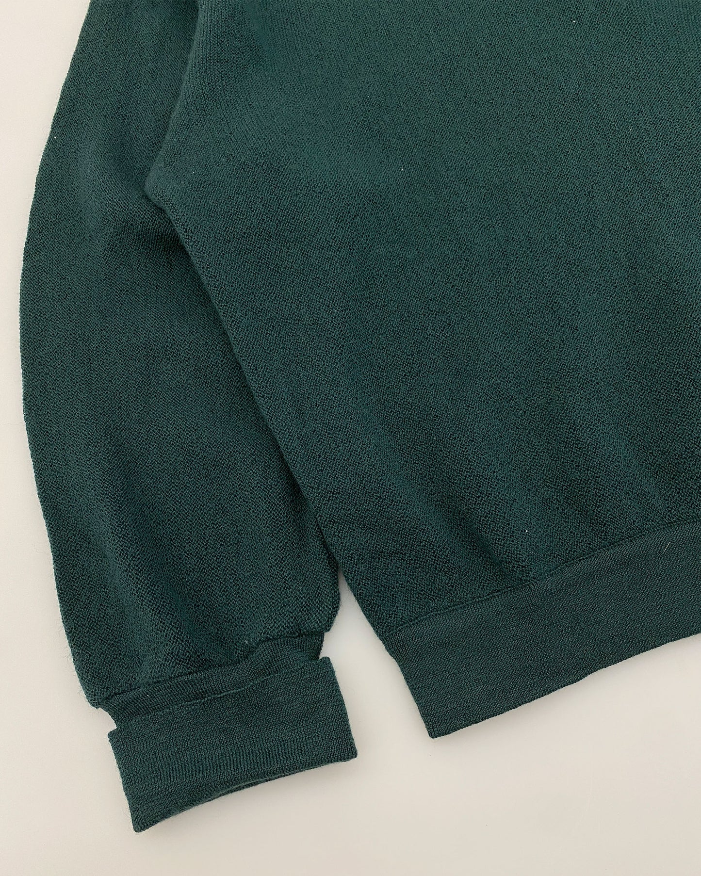 Lacoste 1980s V-Neck Wool Knit Sweater Dark Green
