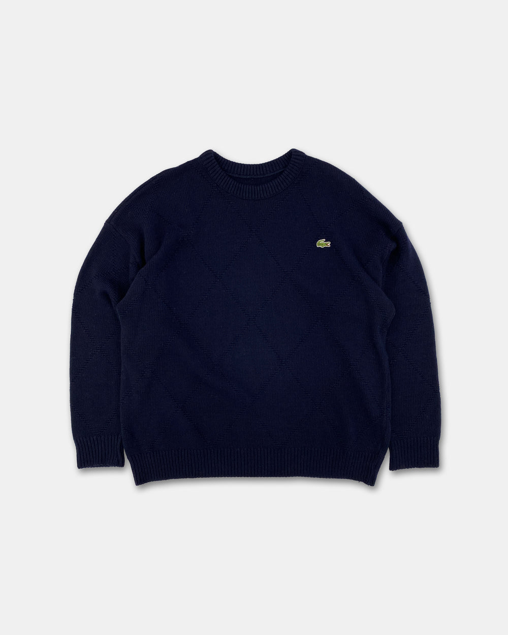 Lacoste 1980s Diamond Knit Sweater Navy