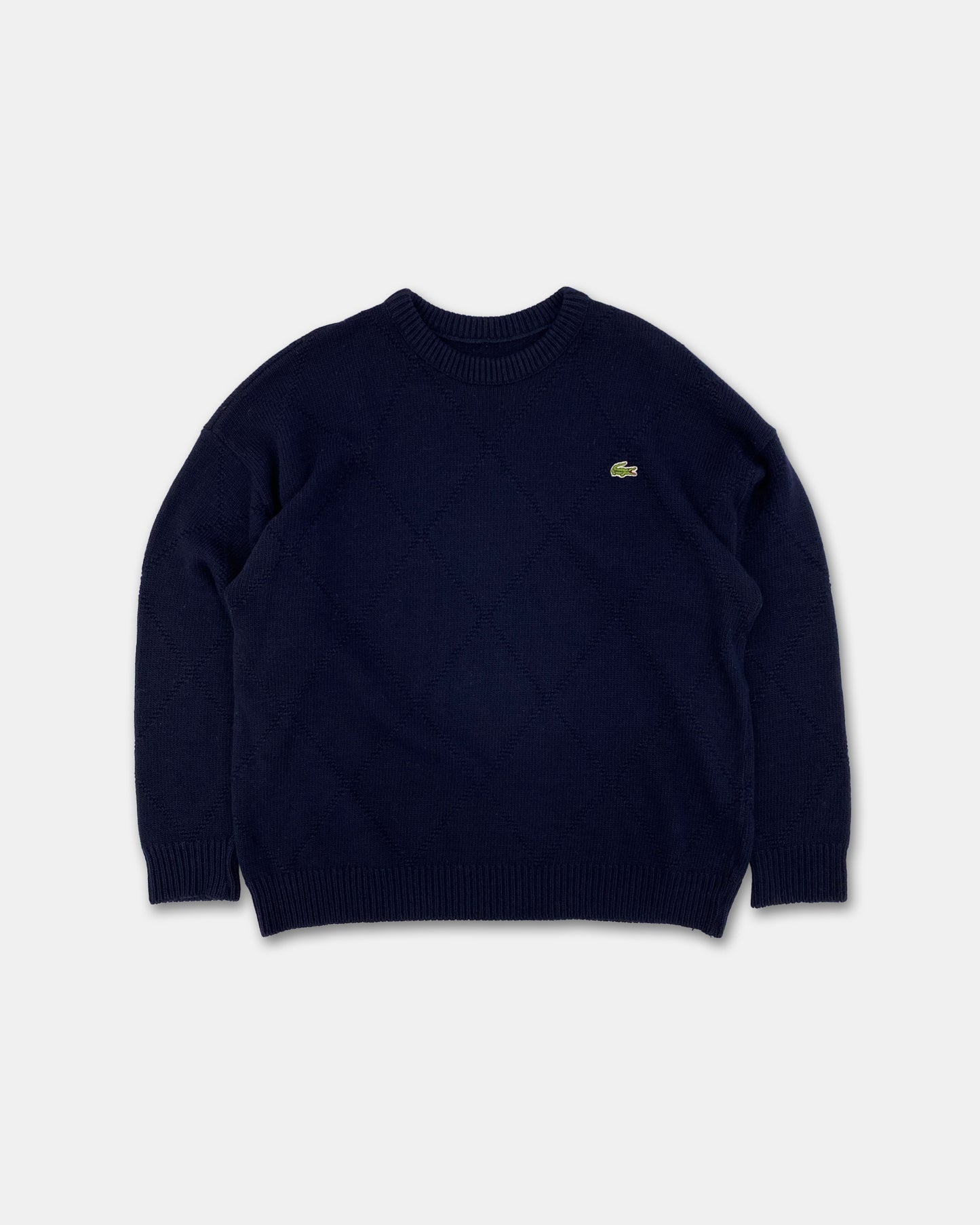 Lacoste 1980s Diamond Knit Sweater Navy
