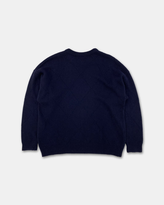 Lacoste 1980s Diamond Knit Sweater Navy