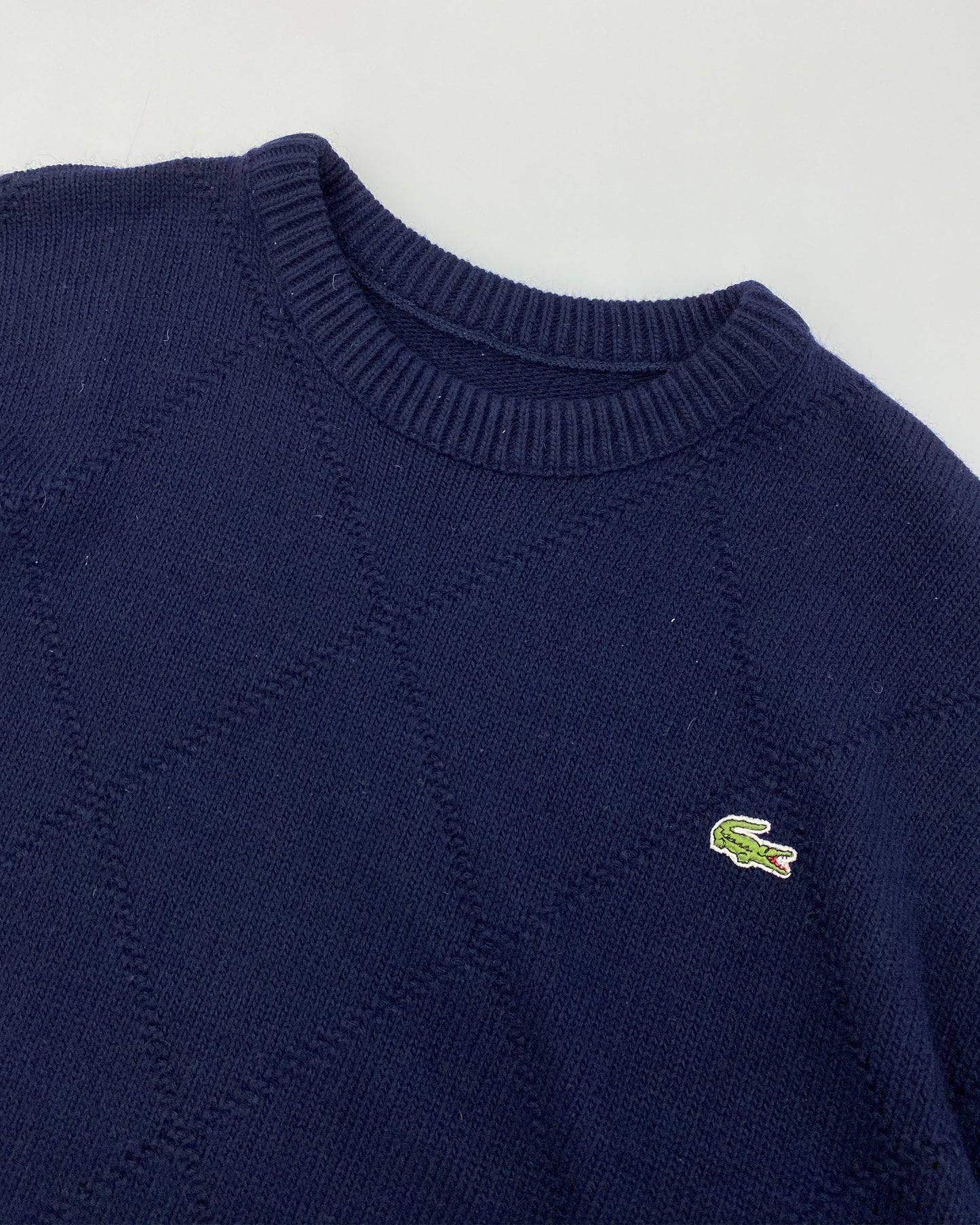 Lacoste 1980s Diamond Knit Sweater Navy