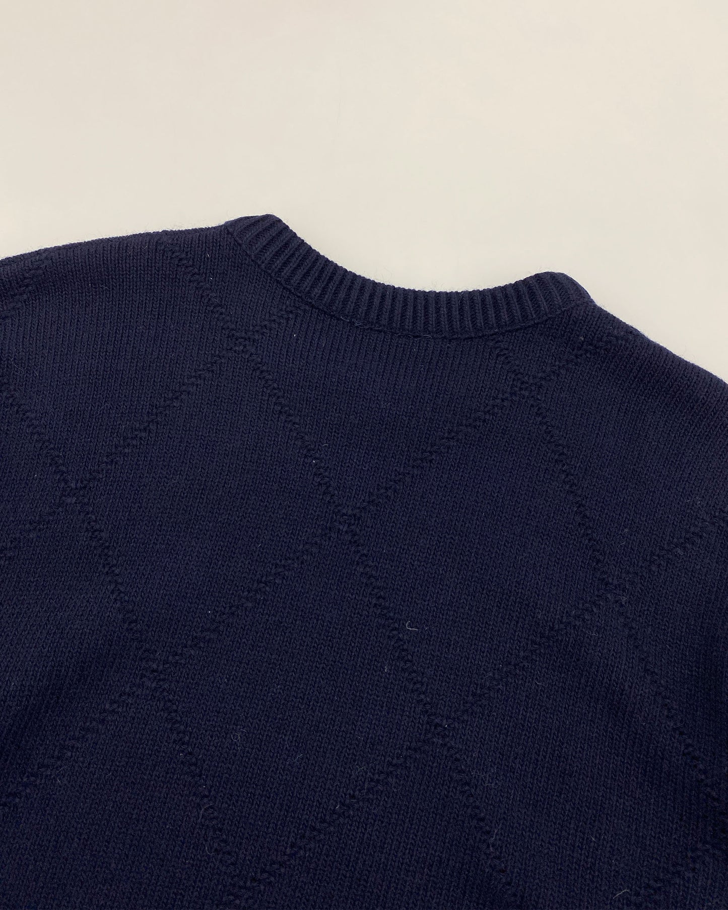 Lacoste 1980s Diamond Knit Sweater Navy