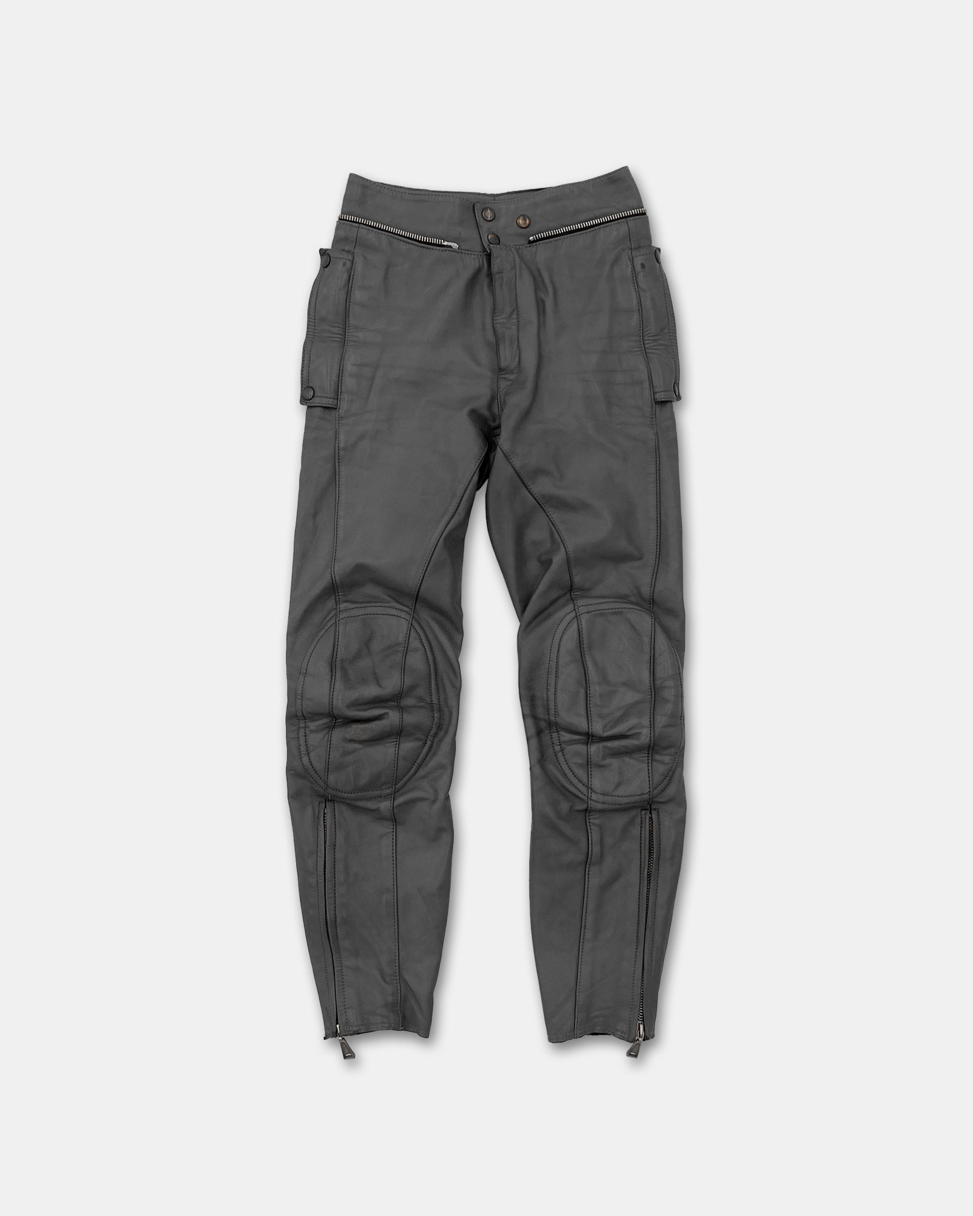 Leder Roth 1980s Biker Leatherpants Grey Purple – knudpeters
