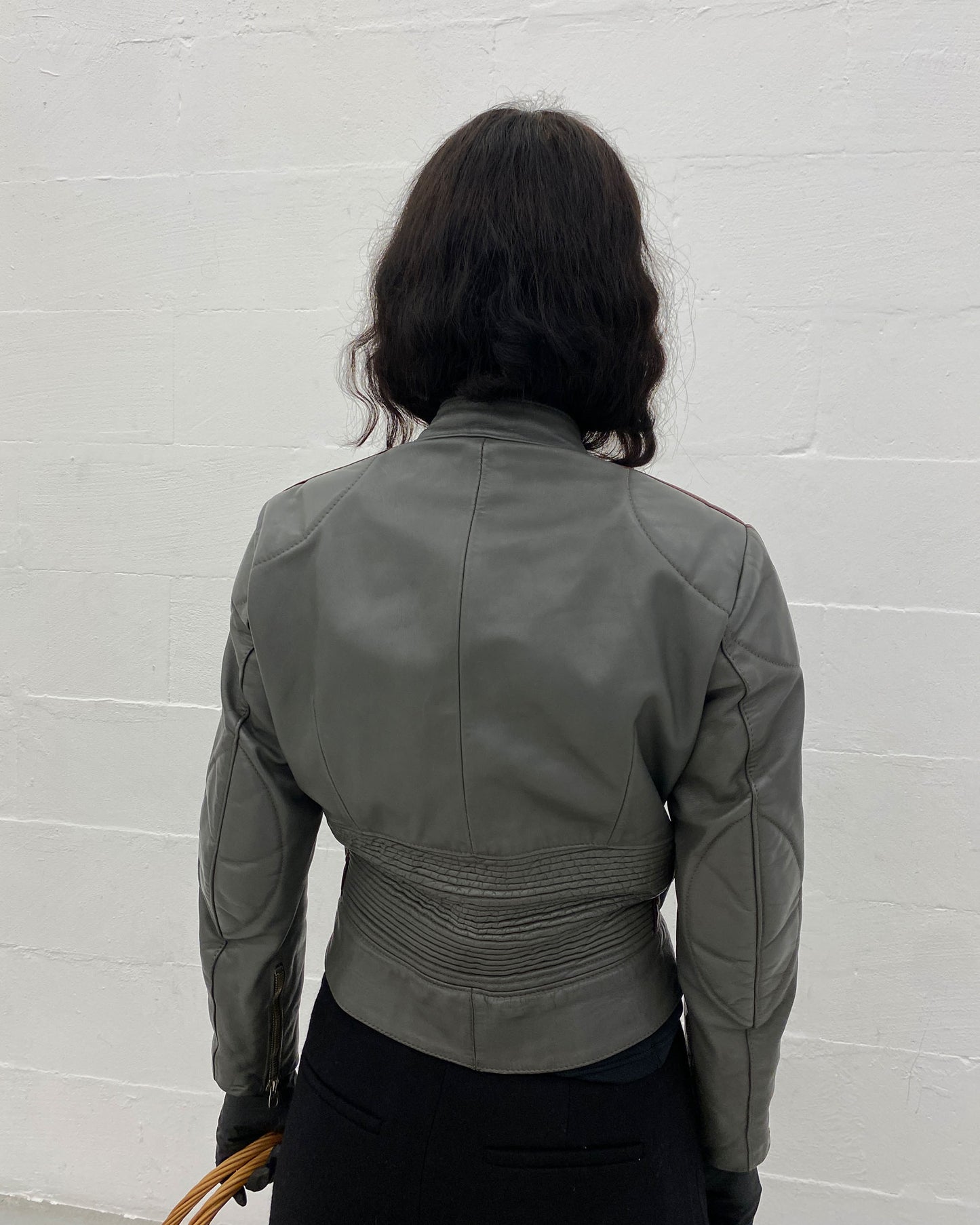 Leder Roth 1980s Biker Leatherjacket and Leatherpants Set Grey Purple