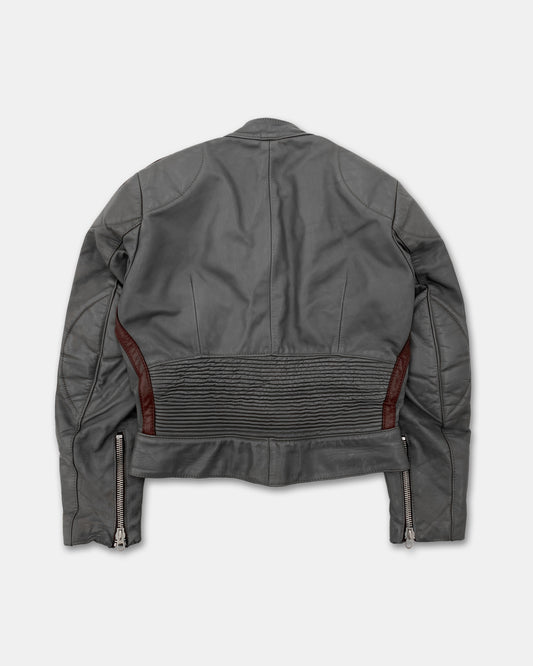 Leder Roth 1980s Biker Leatherjacket Grey Purple