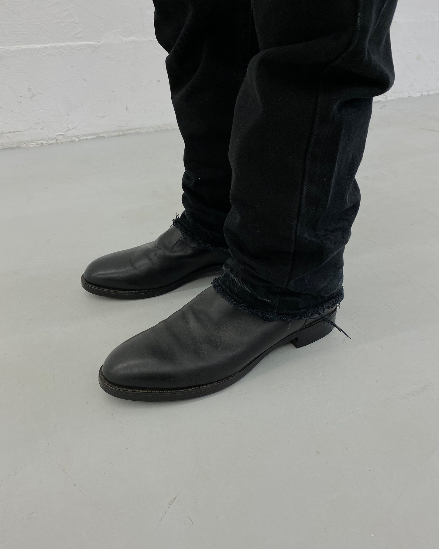 Justin Boots 1990s Cowboy Leather Ankle Boots Black