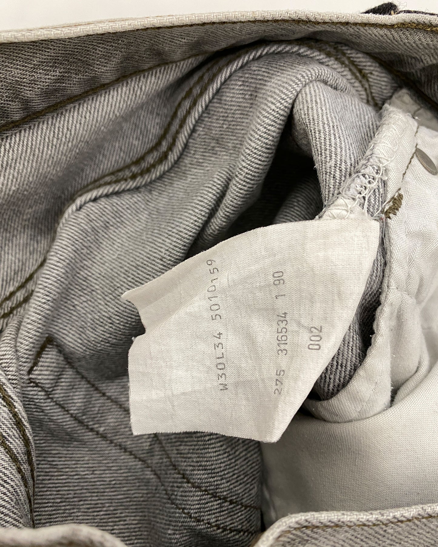 Levis 1990s 501 Denim Grey