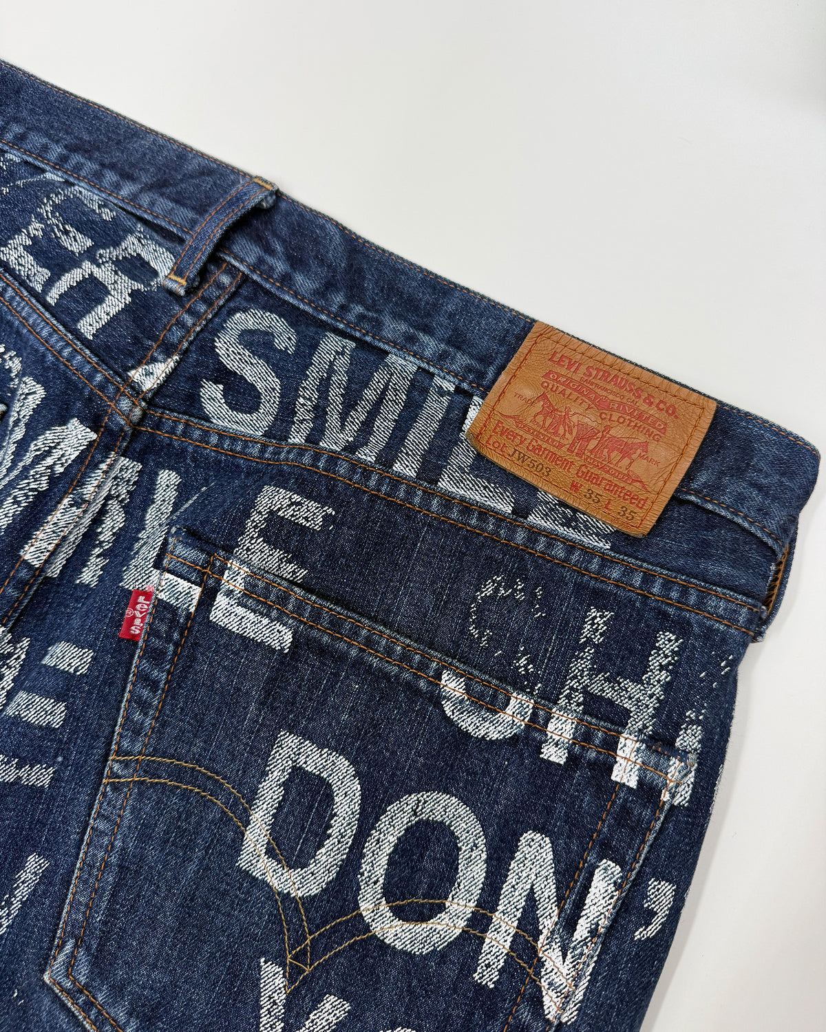Junya Watanabe Man Comme des Garçons x Levis SS2002 Poem Denim Dark Blue