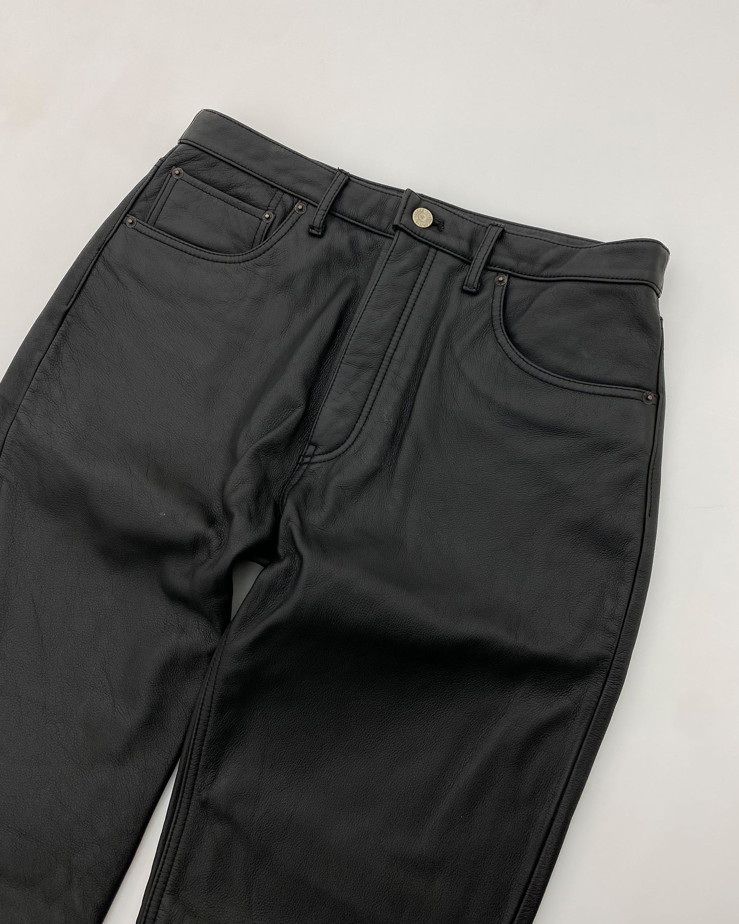 Levis 1998 55185 Made in Korea Lederhose Schwarz 