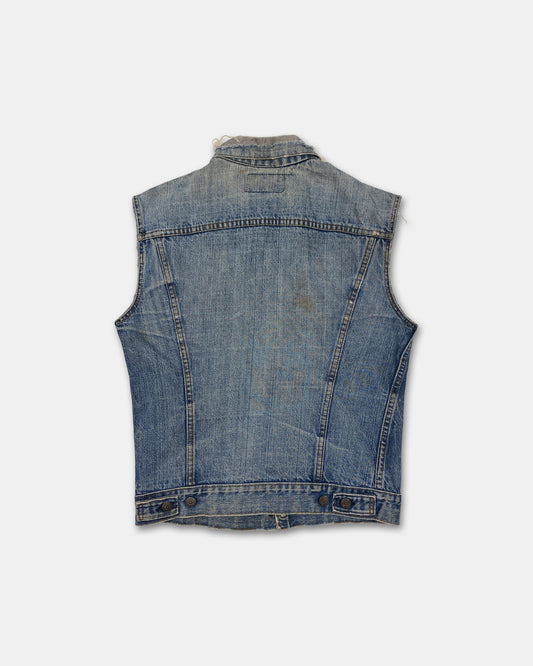 Levis 1960s Cut Off Sleeve Trashed Denim Vest Blue