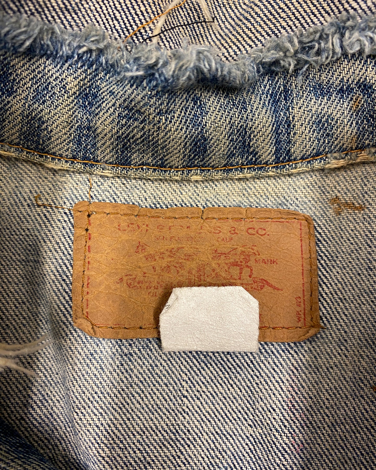 Levis 1960s Cut Off Sleeve Trashed Denim Vest Blue