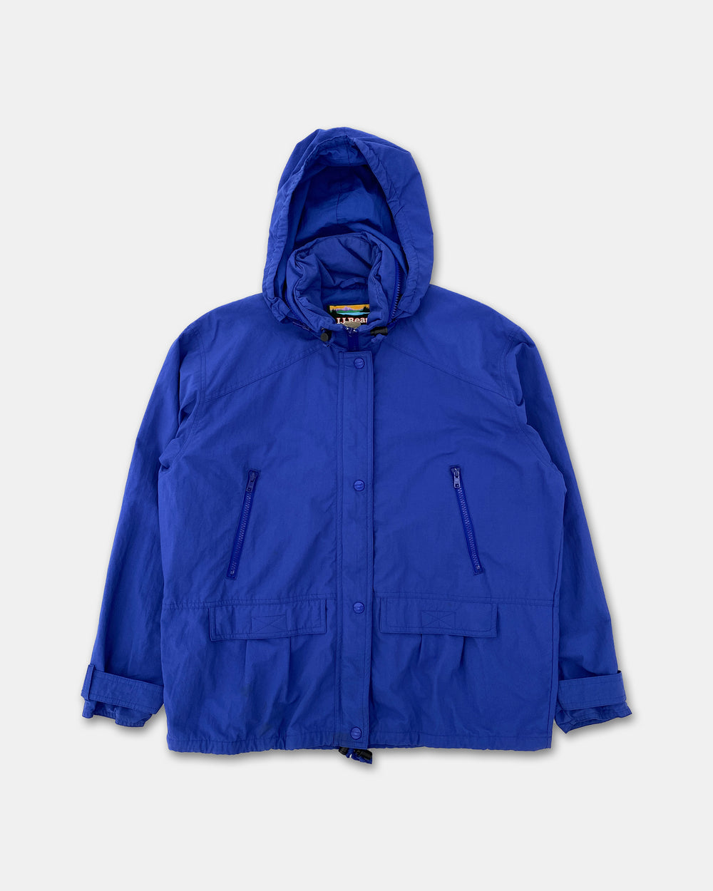 LLBean 2000s Leichte Jacke mit Kapuze Blau 