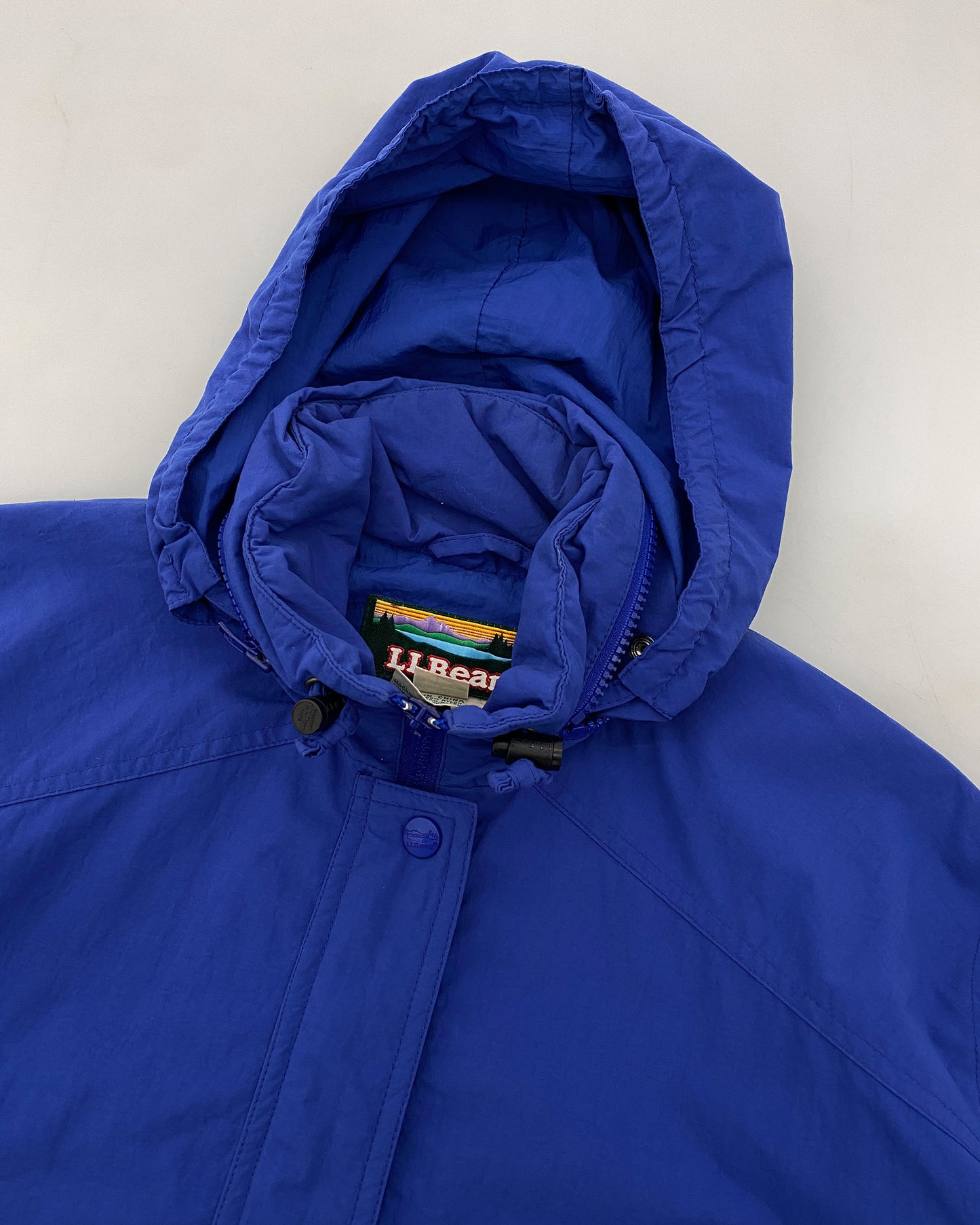 LLBean 2000s Leichte Jacke mit Kapuze Blau 