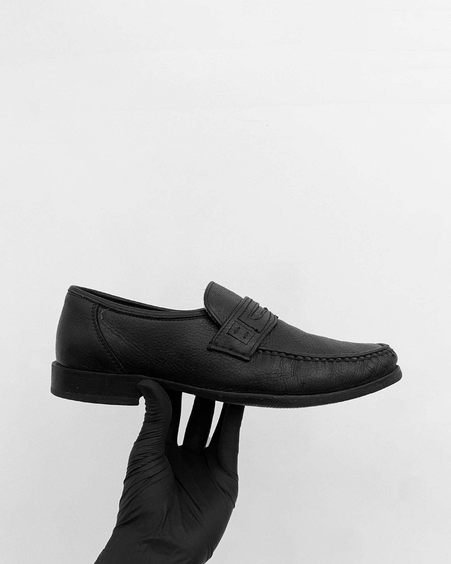 Vintage 2000s Vibram Sole Leather Loafer Black