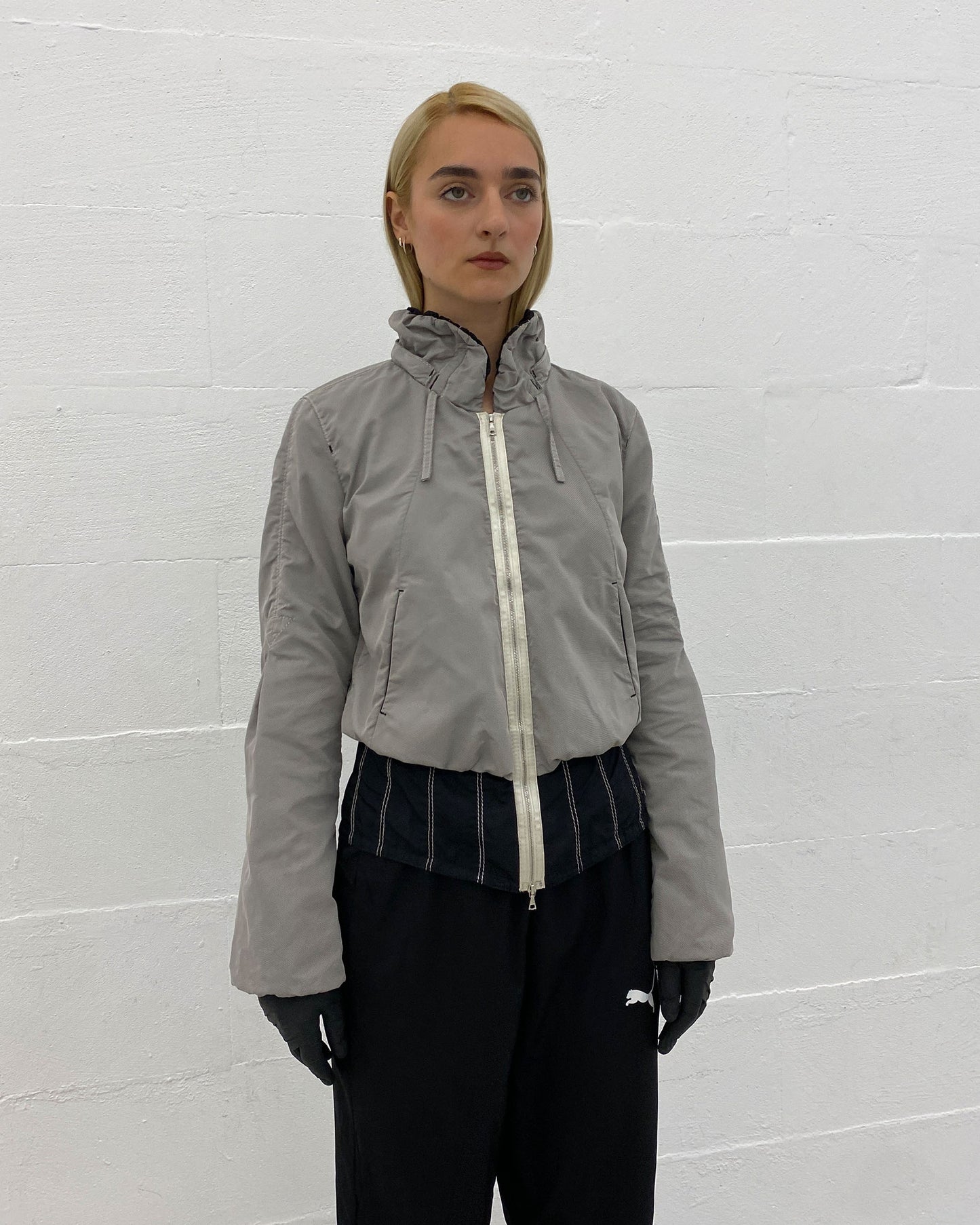 Marc Cain 2010s Hooded Sport Zip Jacket Grey