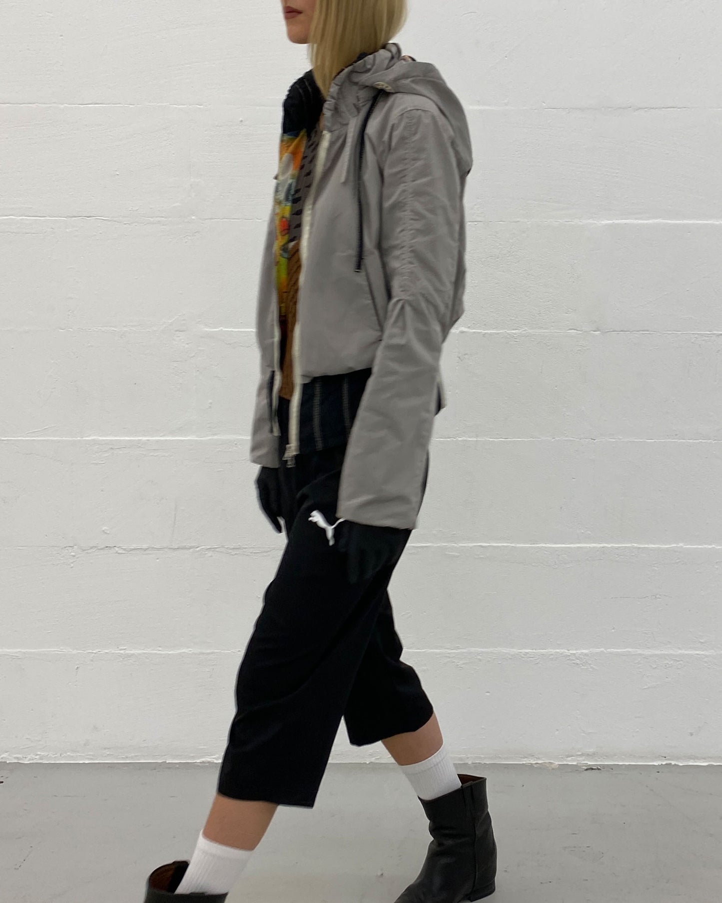 Marc Cain 2010s Hooded Sport Zip Jacket Grey