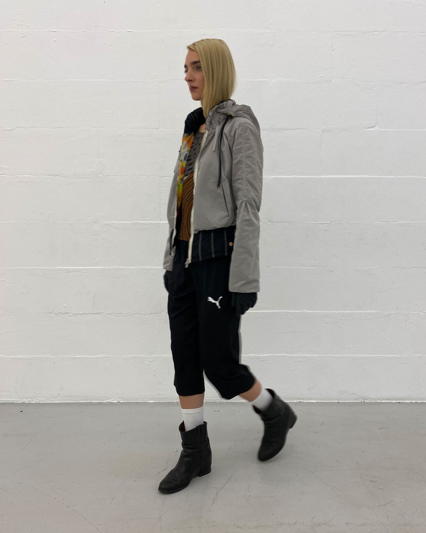 Marc Cain 2010s Hooded Sport Zip Jacket Grey