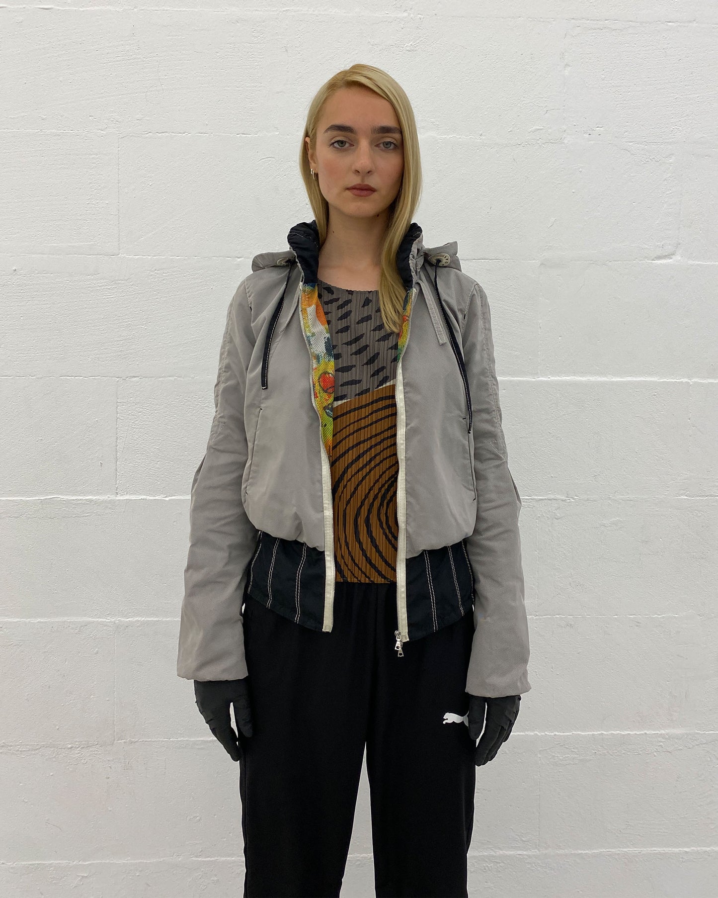 Marc Cain 2010s Hooded Sport Zip Jacket Grey