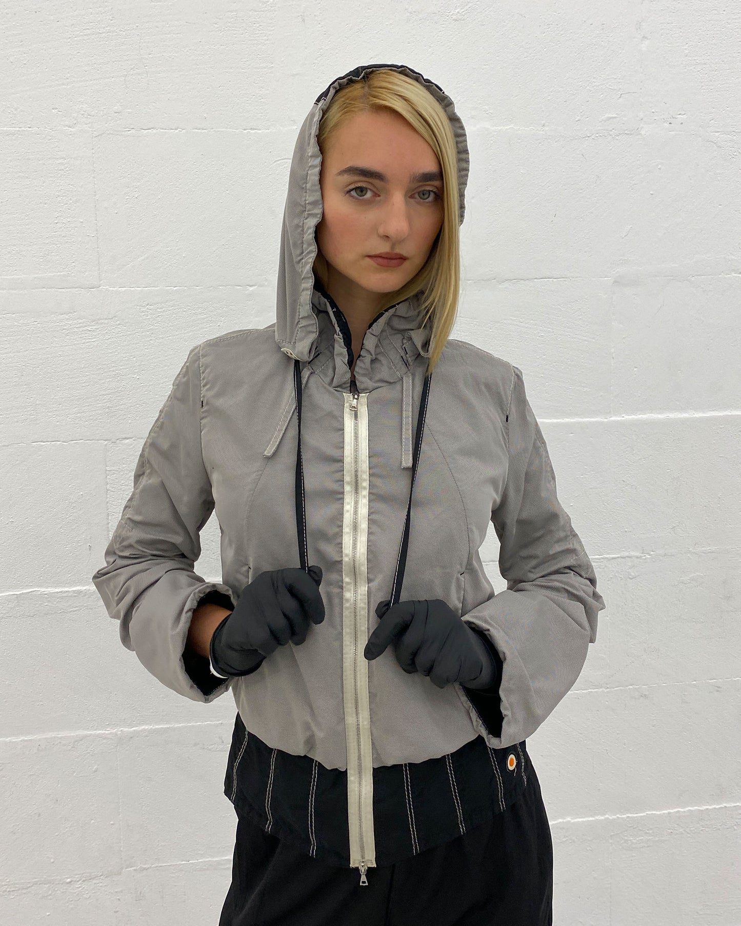 Marc Cain 2010s Hooded Sport Zip Jacket Grey