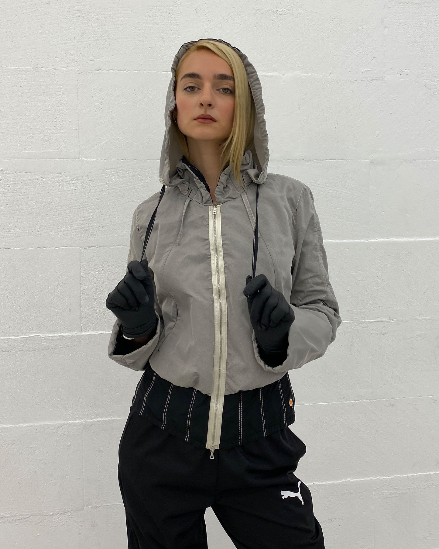 Marc Cain 2010s Hooded Sport Zip Jacket Grey