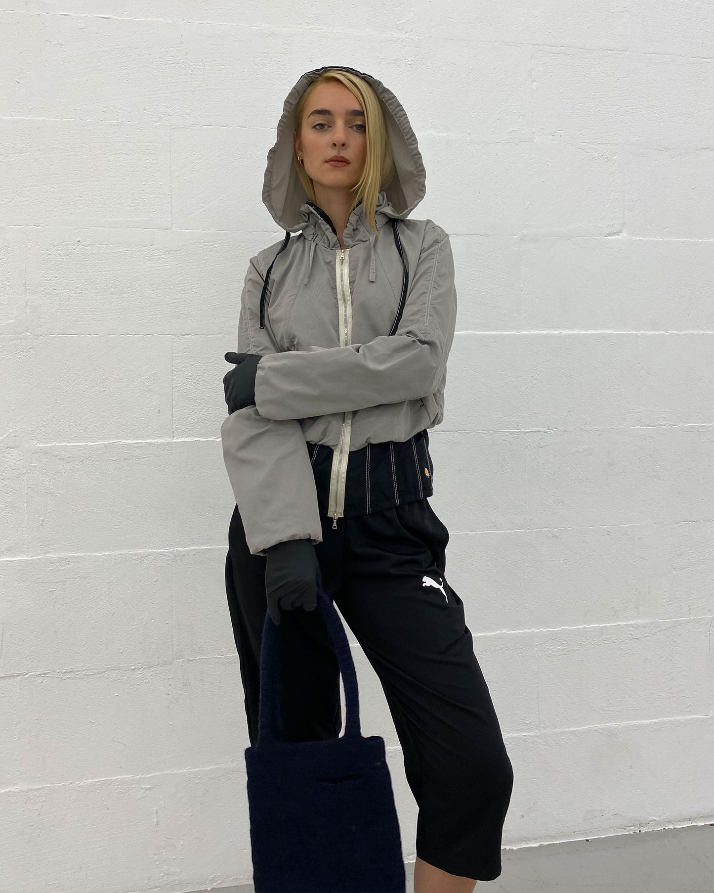 Marc Cain 2010s Hooded Sport Zip Jacket Grey