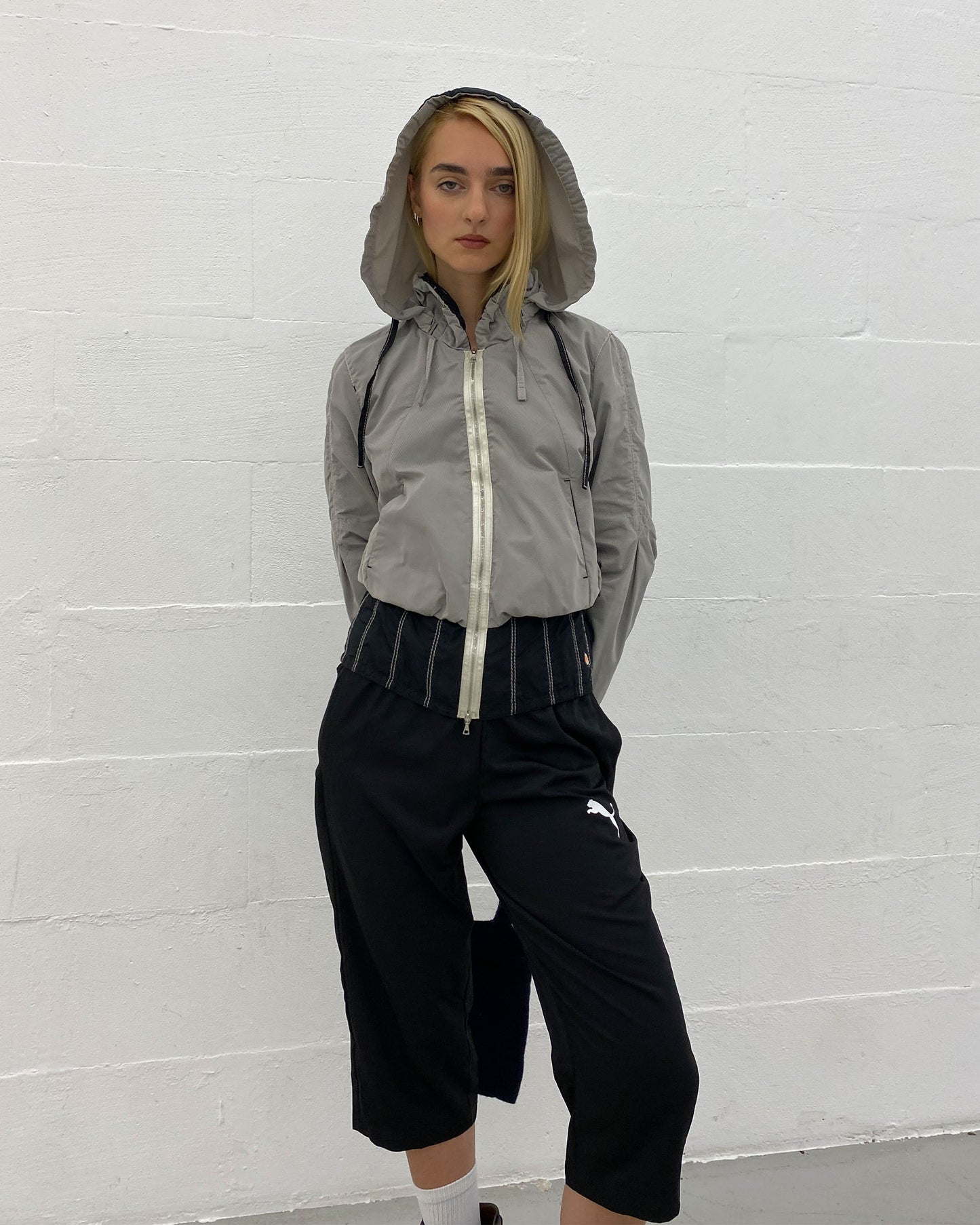 Marc Cain 2010s Hooded Sport Zip Jacket Grey