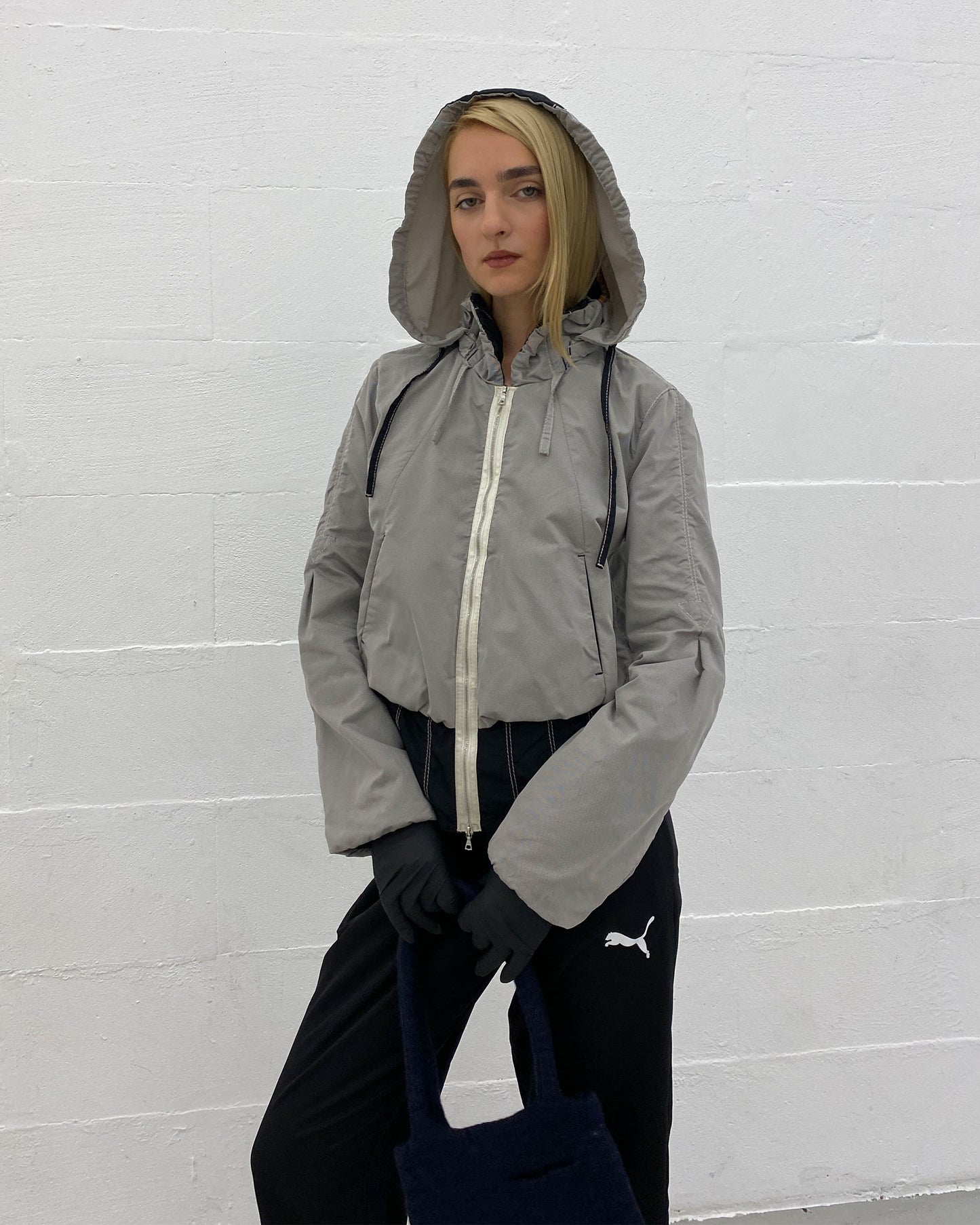 Marc Cain 2010s Hooded Sport Zip Jacket Grey