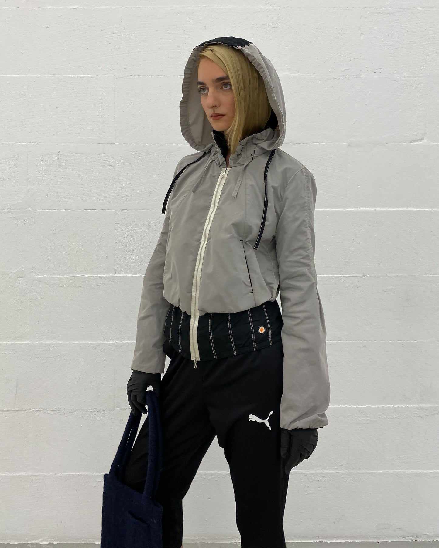 Marc Cain 2010s Hooded Sport Zip Jacket Grey